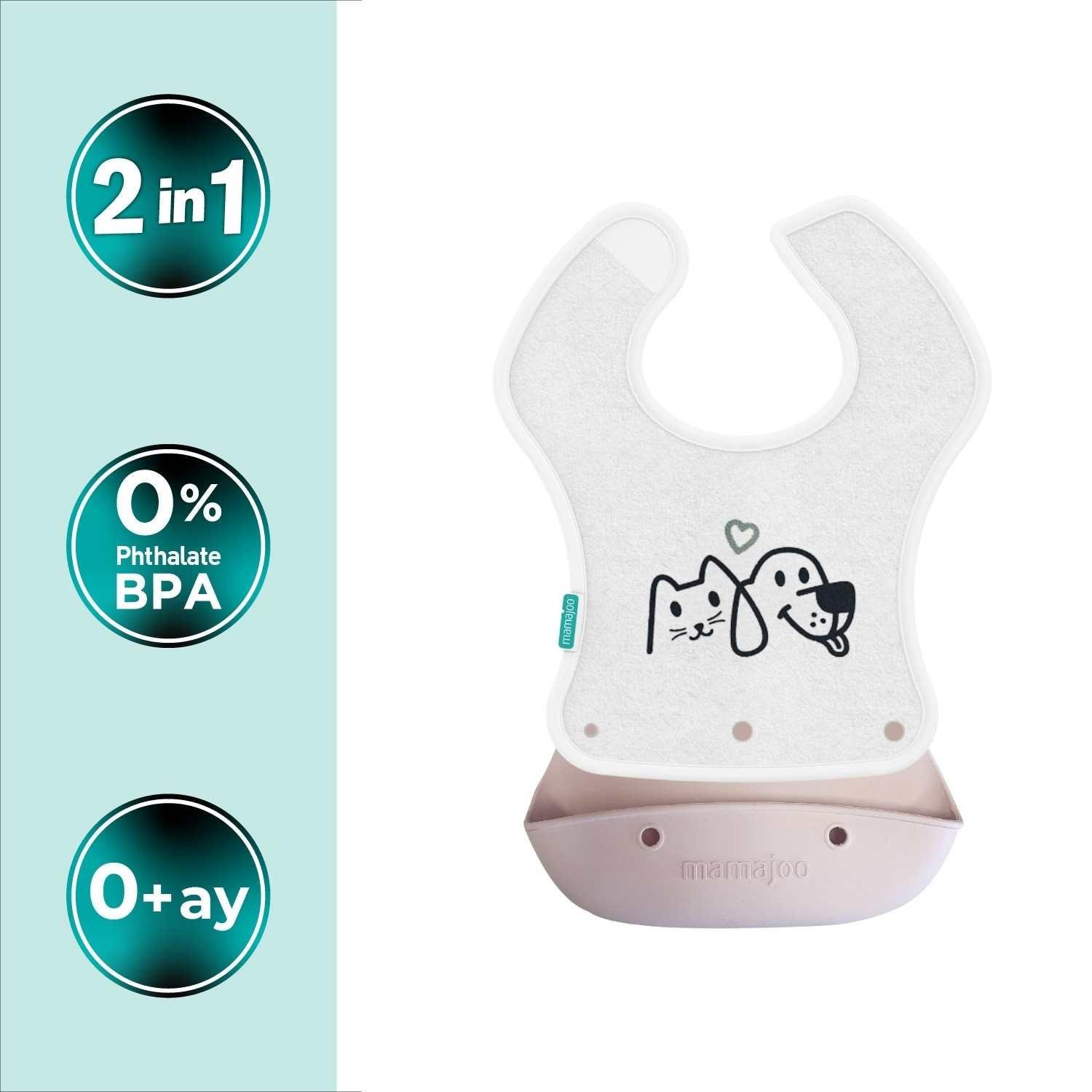 Mamajoo 2-in-1 Katlanır Mama Önlüğü / Powder Pink