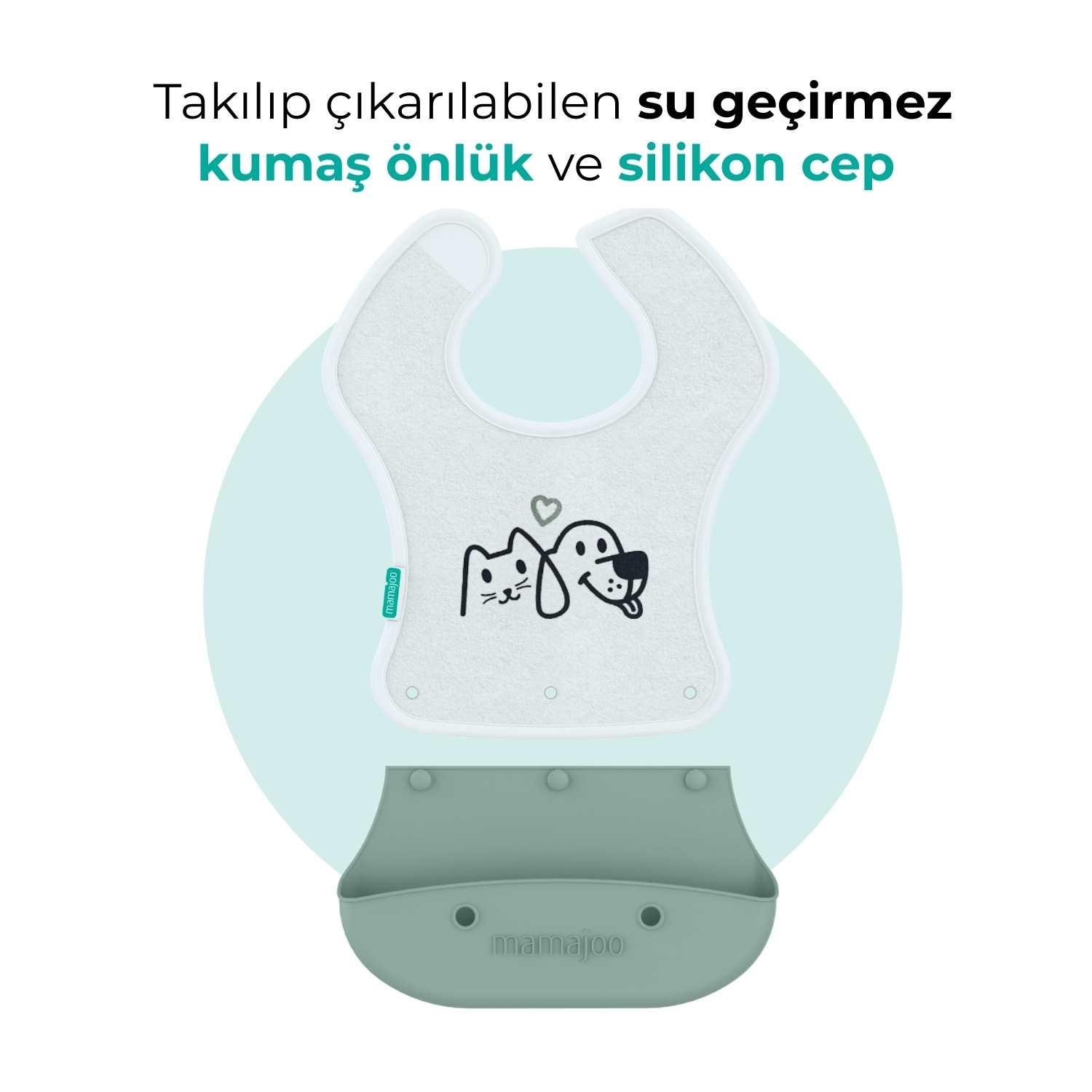Mamajoo 2-in-1 Katlanır Mama Önlüğü / Powder Green