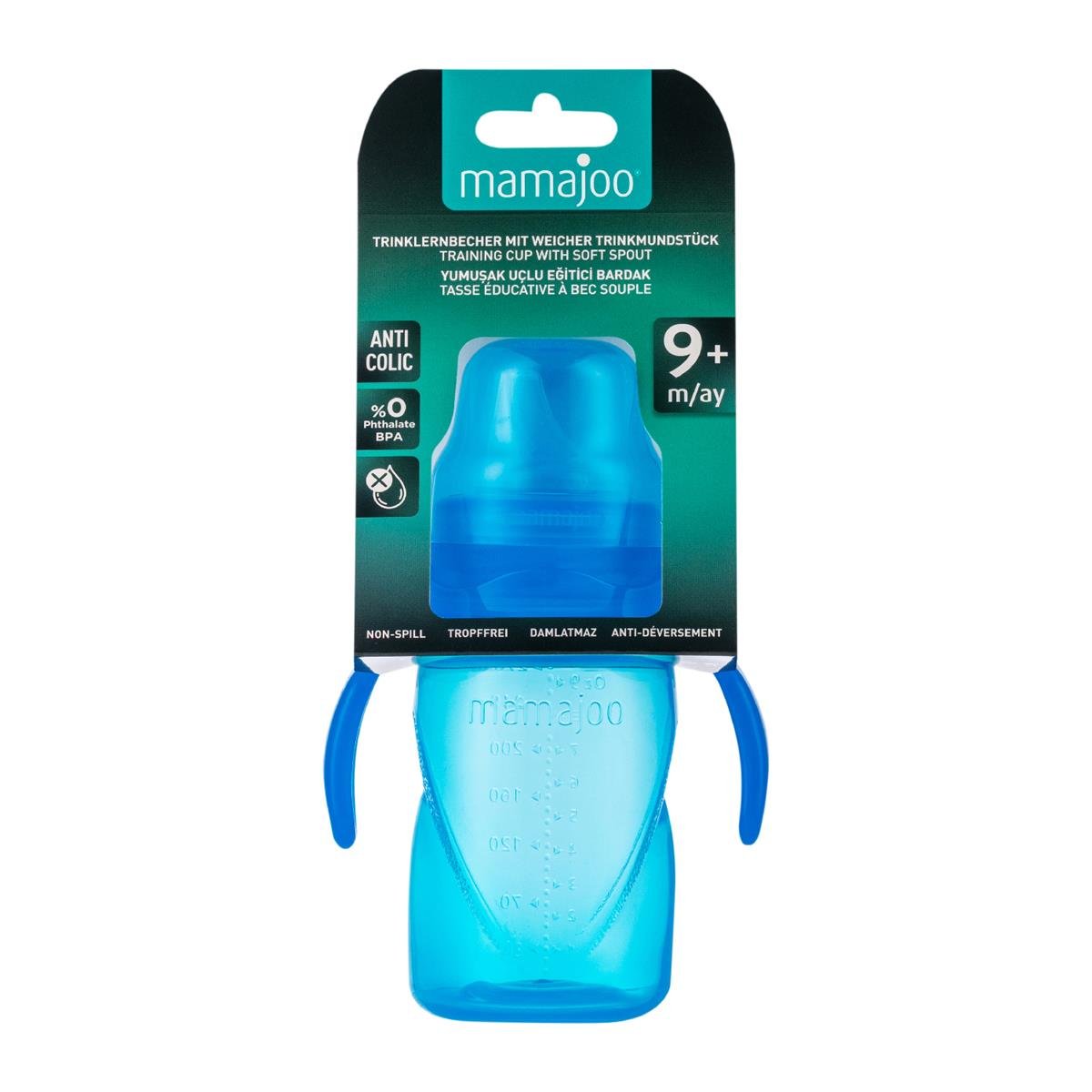 Mamajoo 270ml Kulplu Eğitici Bardak Seti / Mavi
