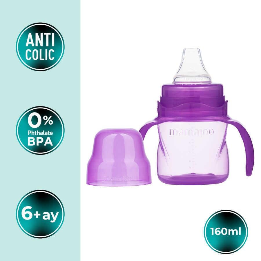 Mamajoo Antikolik Akıtmaz Alıştırma Bardağı 160 ml Mor, 6 Ay+