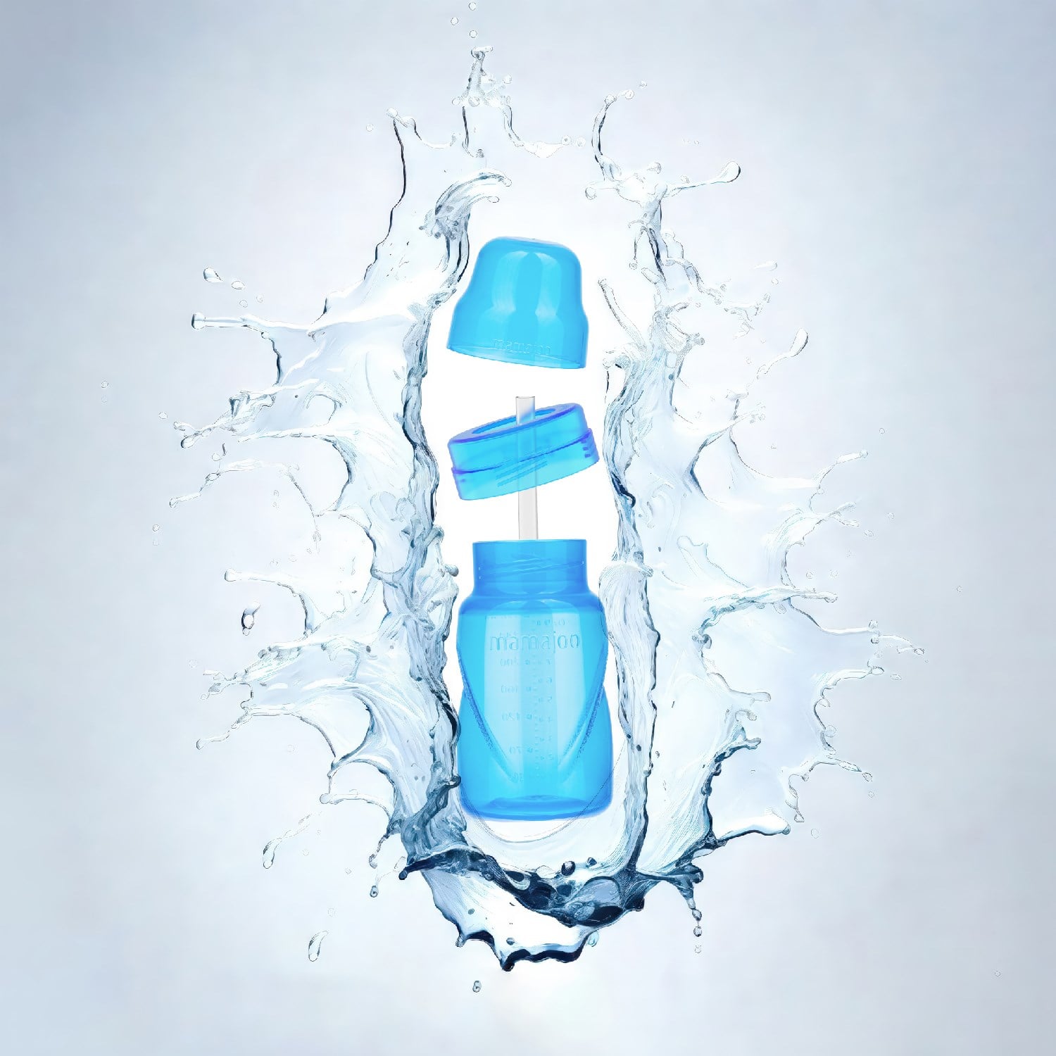 Mamajoo Antikolik Akıtmaz Pipetli Bardak 270 ml Mavi, 12 Ay+