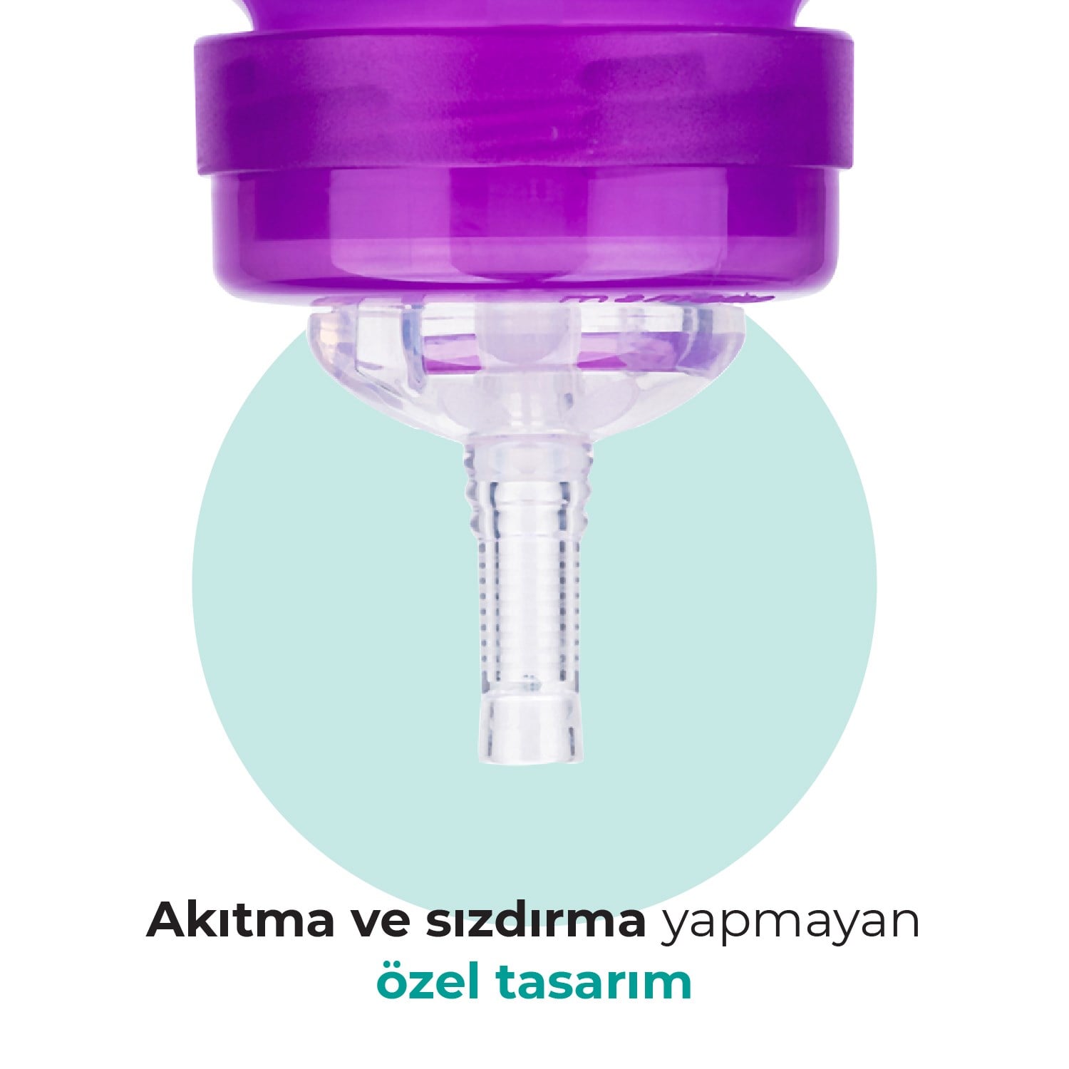 Mamajoo Antikolik Akıtmaz Pipetli Bardak 270 ml Mor, 12 Ay+