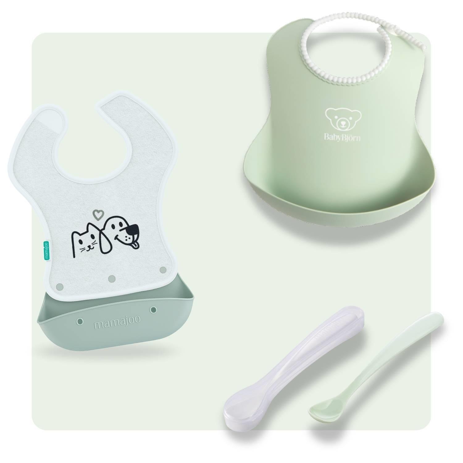 Mamajoo & BabyBjörn 3'lü Beslenme Seti - Powder Green