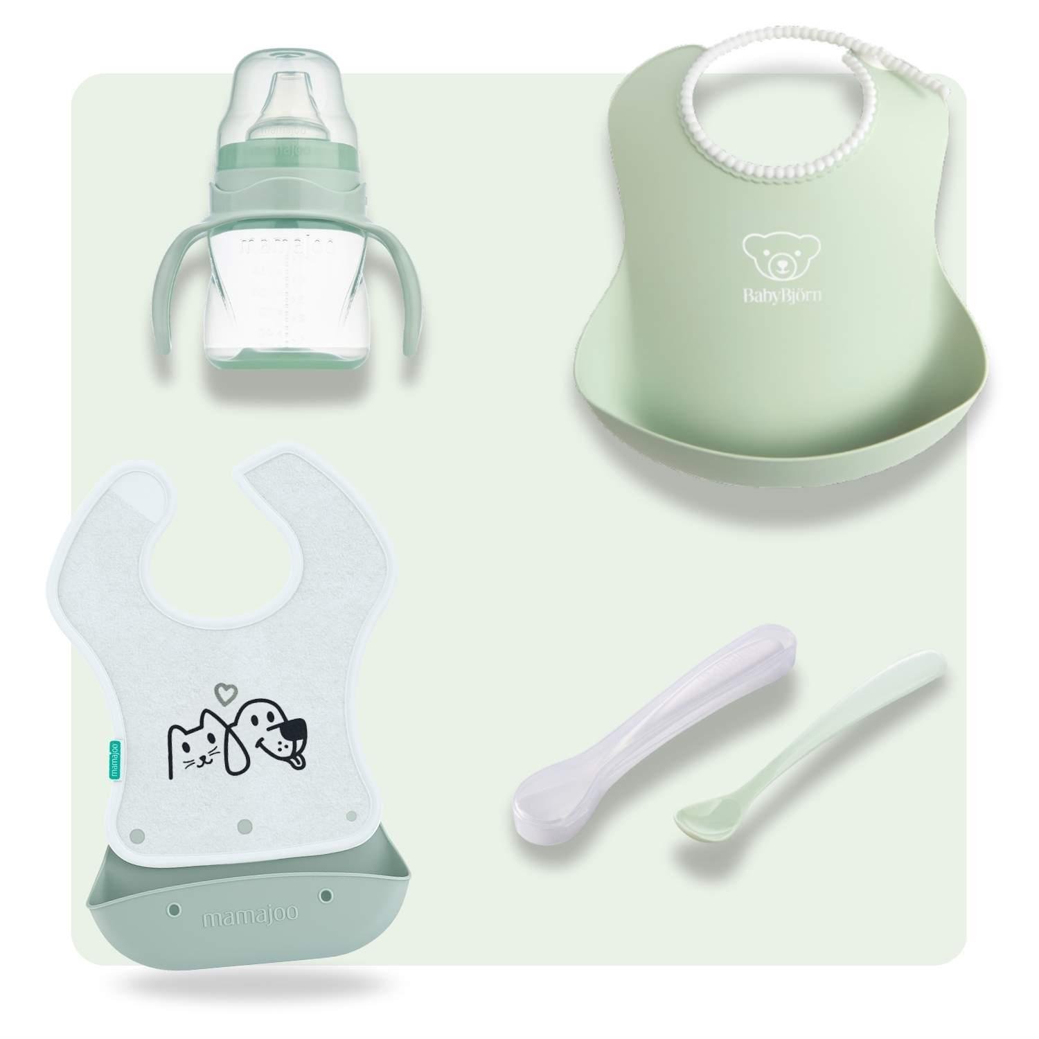 Mamajoo & BabyBjörn 4'lü Beslenme Seti - Powder Green