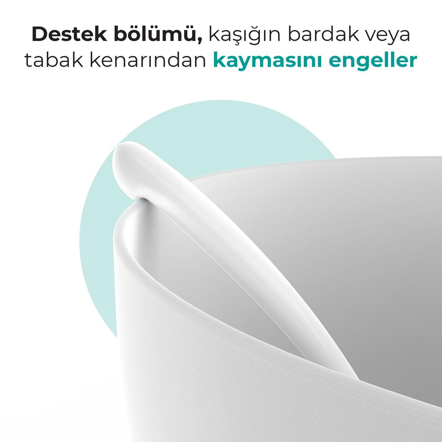 Mamajoo Beslenme Kaşığı, Beyaz, İkili | Ergonomik Tasarım, Hijyenik Saklama Kutulu