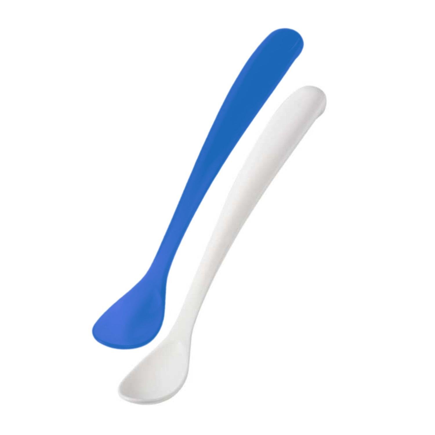 Mamajoo Beslenme Kaşığı, Mavi, İkili | Ergonomik Tasarım, Hijyenik Saklama Kutulu