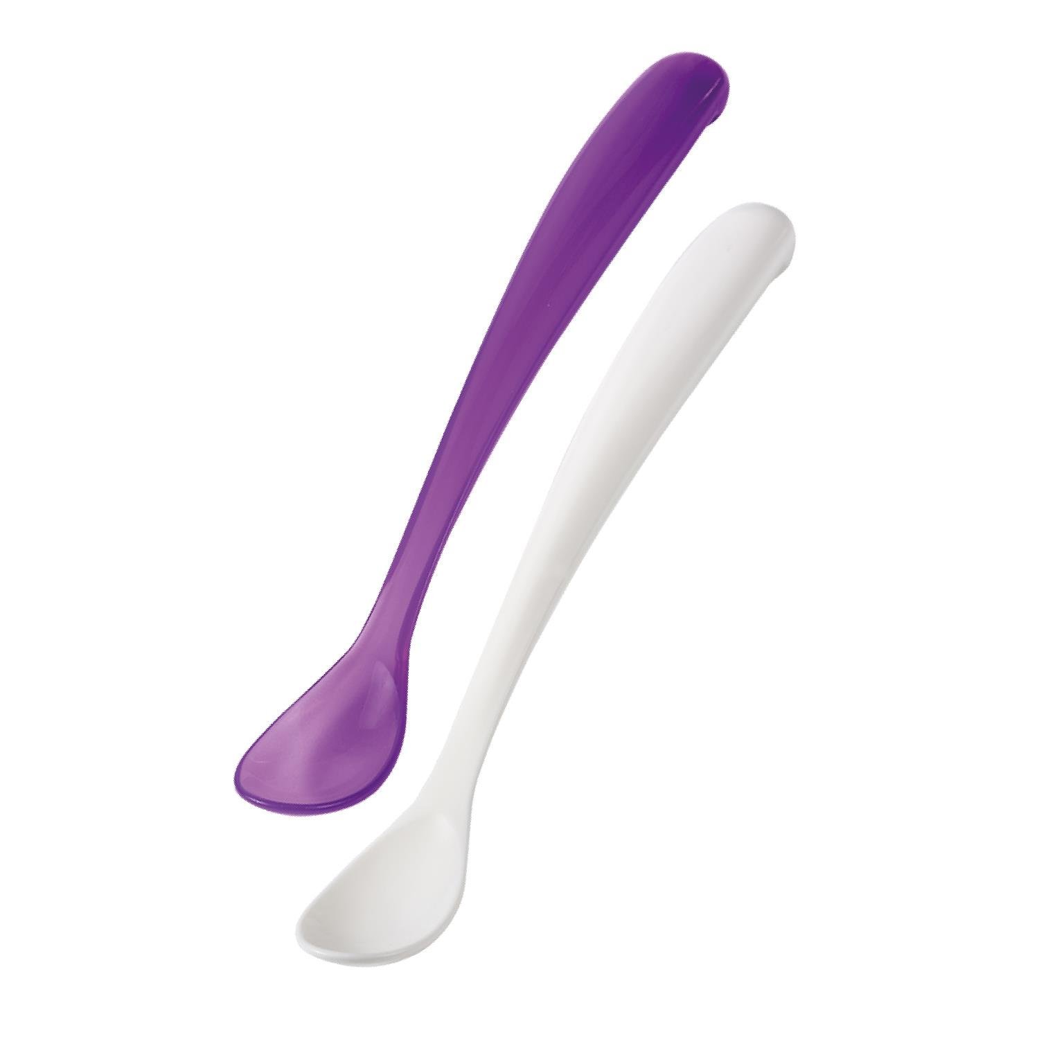 Mamajoo Beslenme Kaşığı, Mor, İkili | Ergonomik Tasarım, Hijyenik Saklama Kutulu
