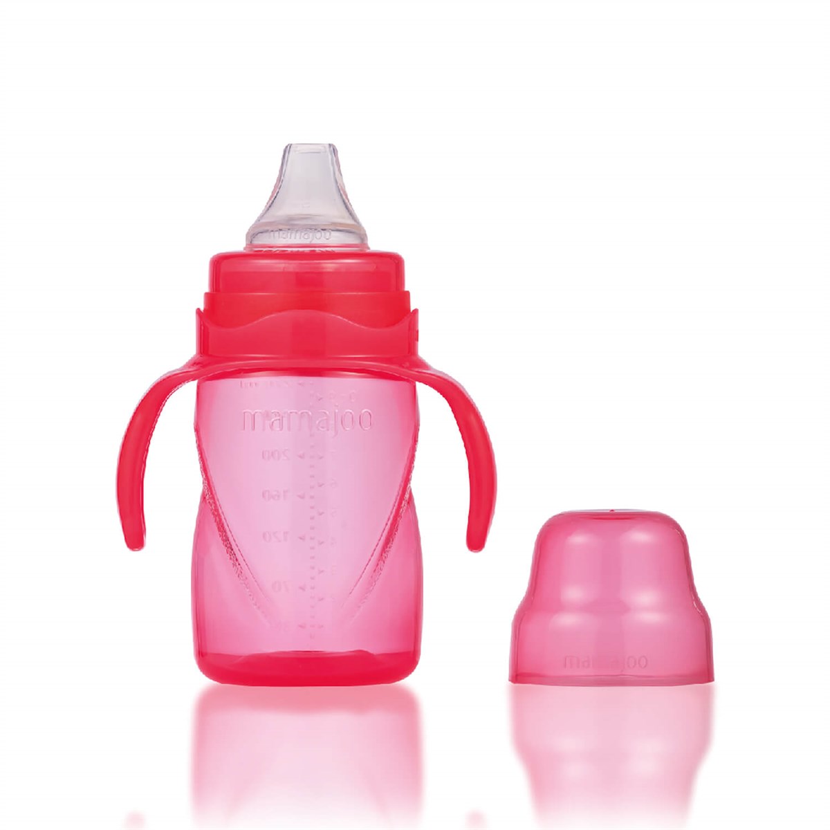 Mamajoo Cam Biberon 180 ml & Kulplu Eğitici Bardak 270 ml / Pembe