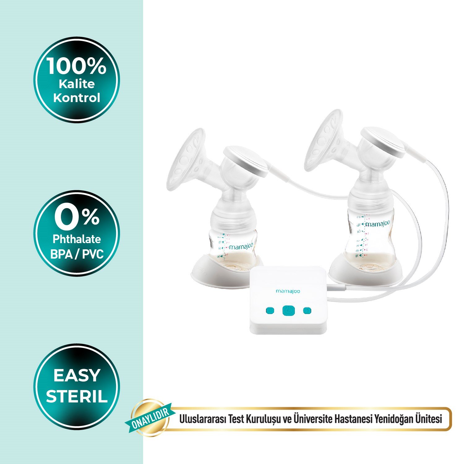 Mamajoo Elektrikli USB Çiftli Göğüs Pompası 250 ml | 20 Kademe Ayarı