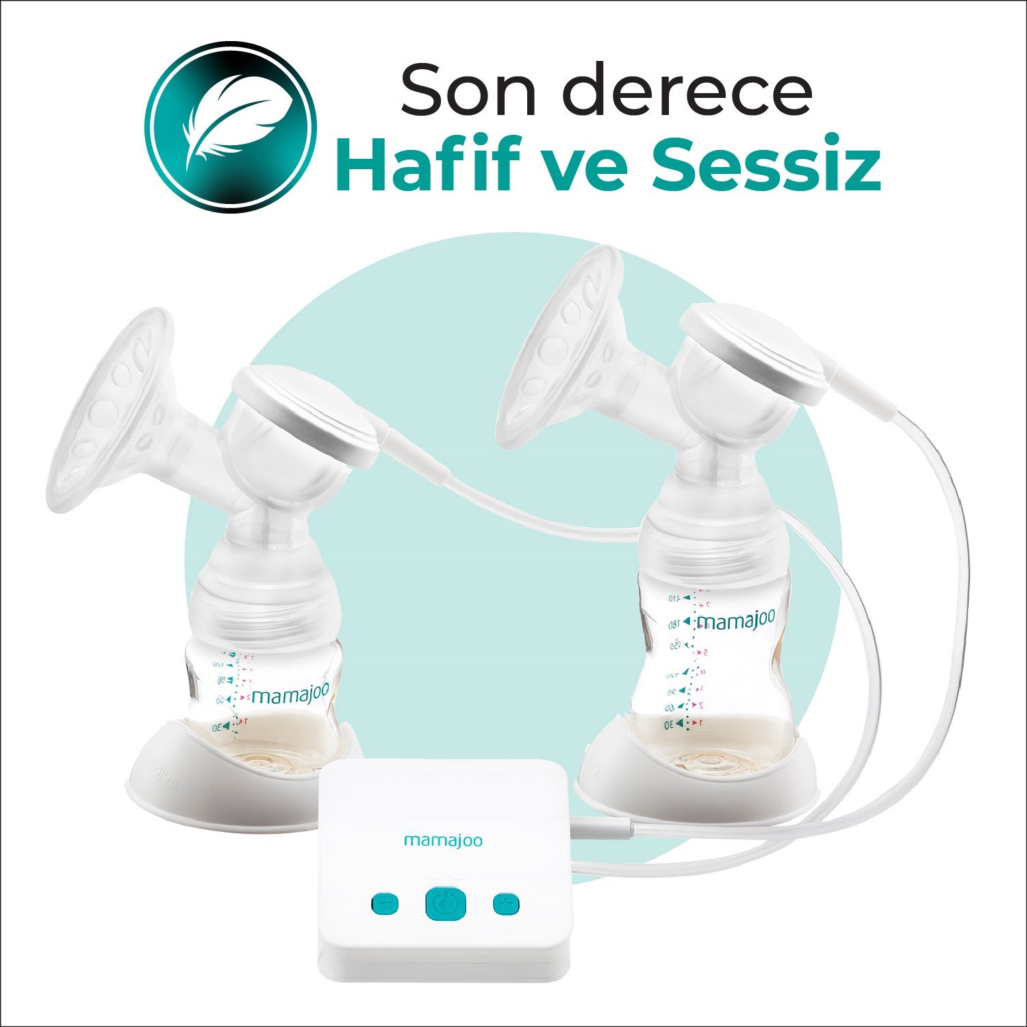 Mamajoo Elektrikli USB Çiftli Göğüs Pompası 250 ml | 20 Kademe Ayarı
