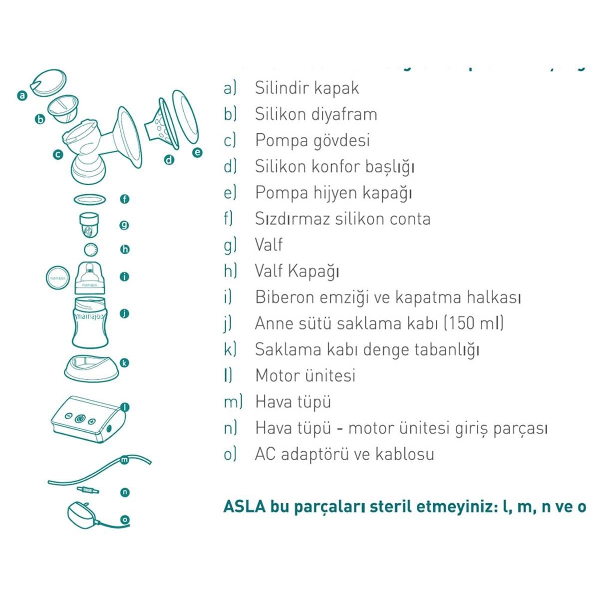 Mamajoo Elektronik Göğüs Pompası Sağım Kiti Silikon Duck Valf