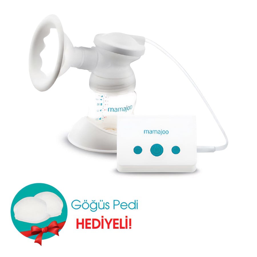 Mamajoo Elektronik Tekli Göğüs Pompası 150 ml | 15 Kademe Ayarı + Göğüs Pedi Hediyeli