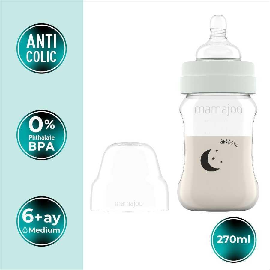 Mamajoo Gece & Gündüz Biberonu 270ml & Saklama Kutulu İkili Emzik / Pearl