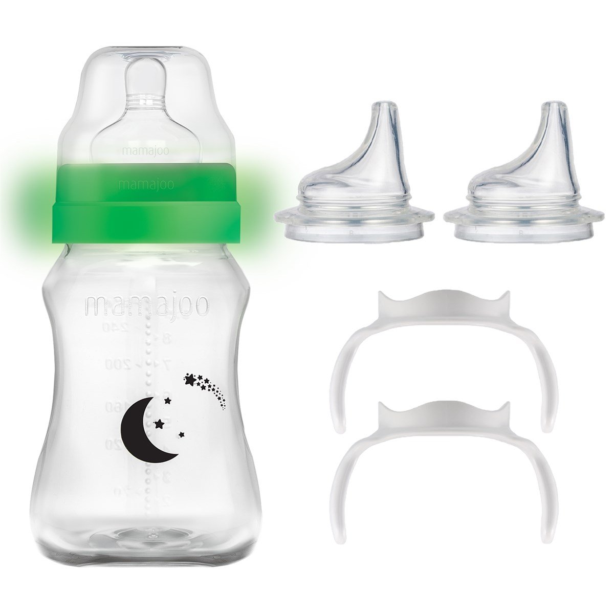 Mamajoo Gece & Gündüz Biberonu 270 ml & Eğitici Bardak Kulbu & Yedek İkili Bardak Ucu