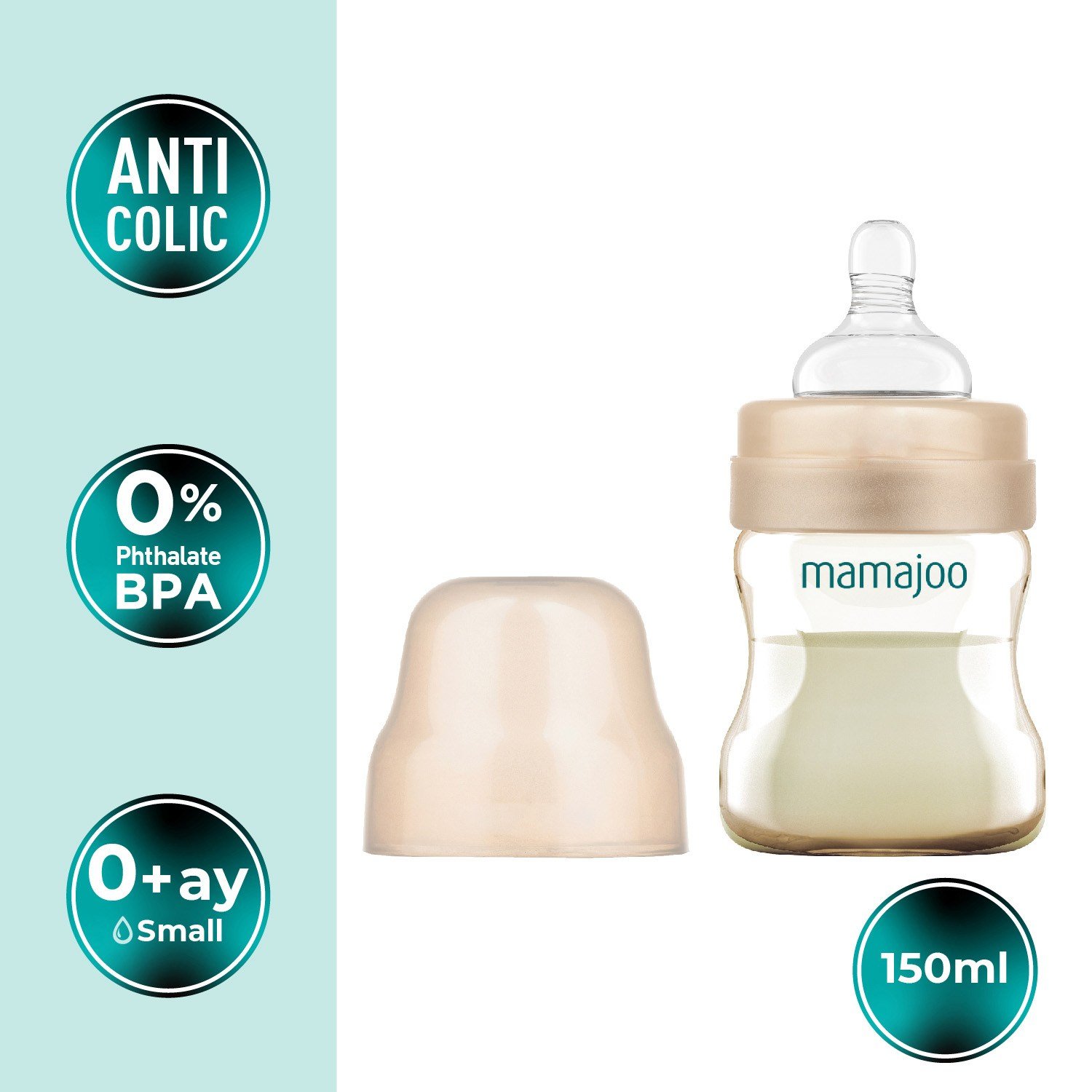 Mamajoo Gold Plus Antikolik Biberon 150 ml 0 Ay+ | Yavaş Akışlı