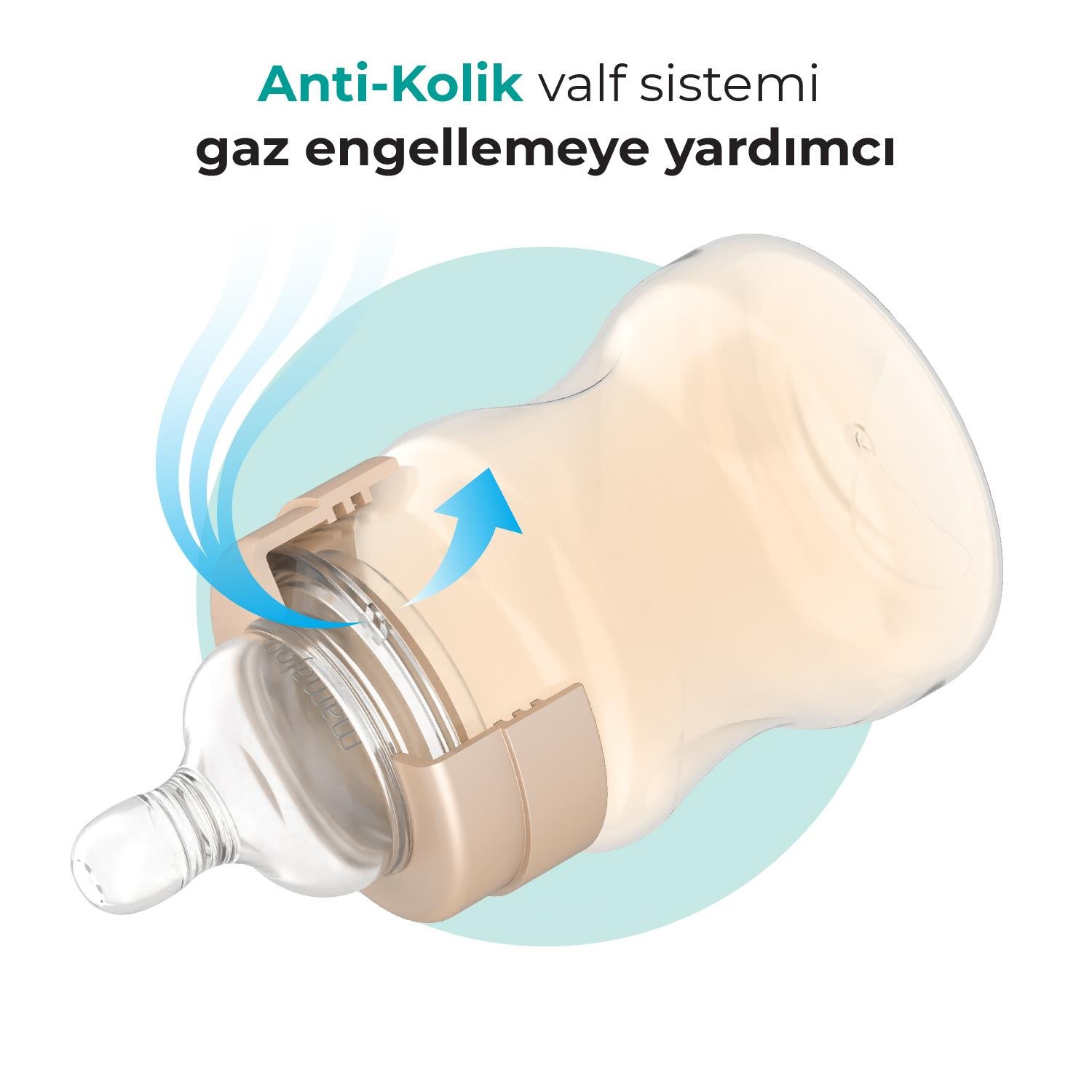 Mamajoo Gold Plus Biberon 250 ml & Anti-Kolik Silikon Biberon Emziği S