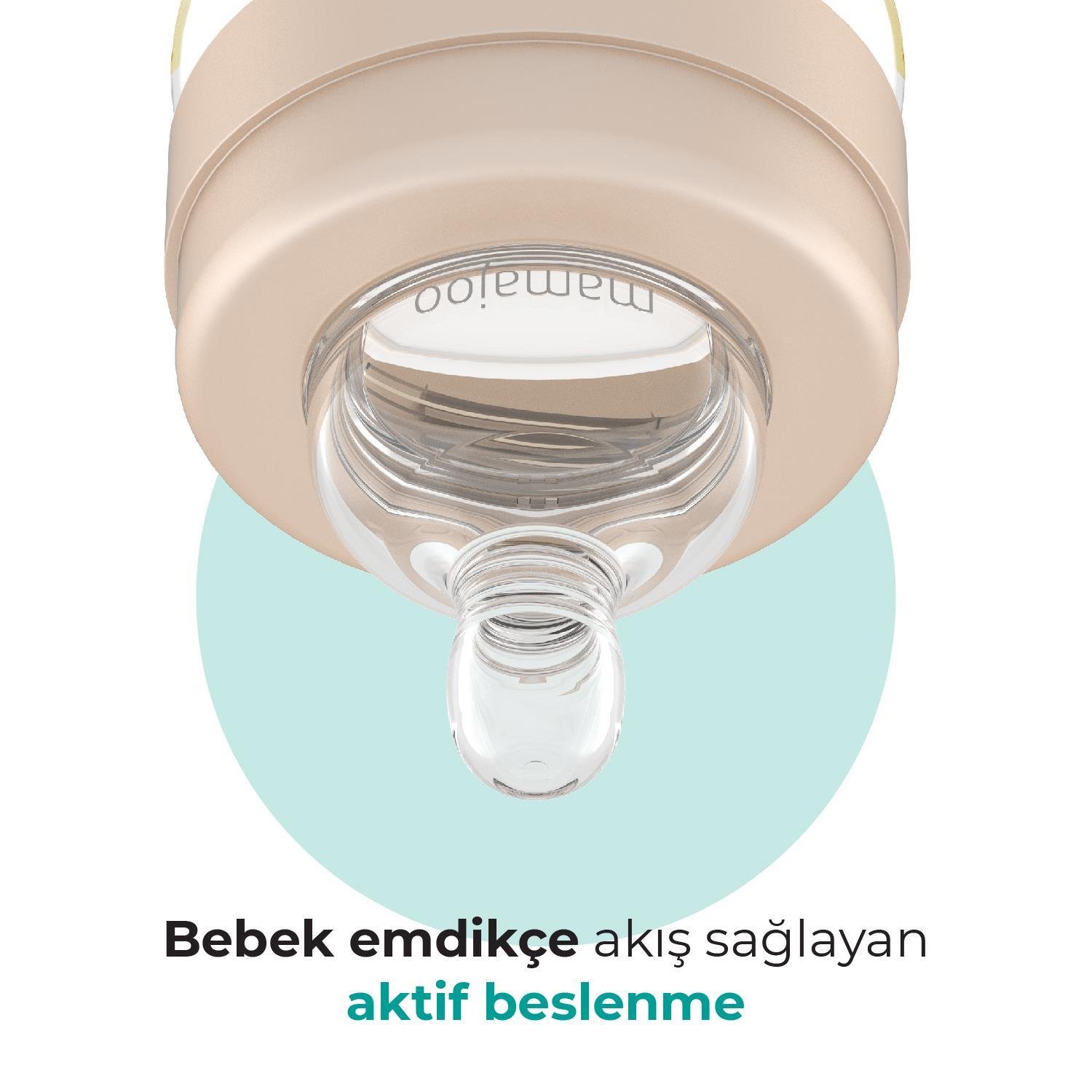 Mamajoo Gold Plus Biberon 250 ml & Anti-Kolik Silikon Biberon Emziği S