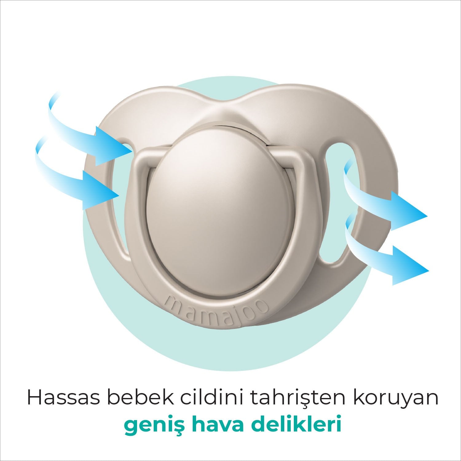 Mamajoo Ortodontik Emzik Seti 0 Ay+ Light Beige & Light Gray | İkili, Silikon, Damaklı | Sterilizasyon & Saklama Kabı Hediyeli