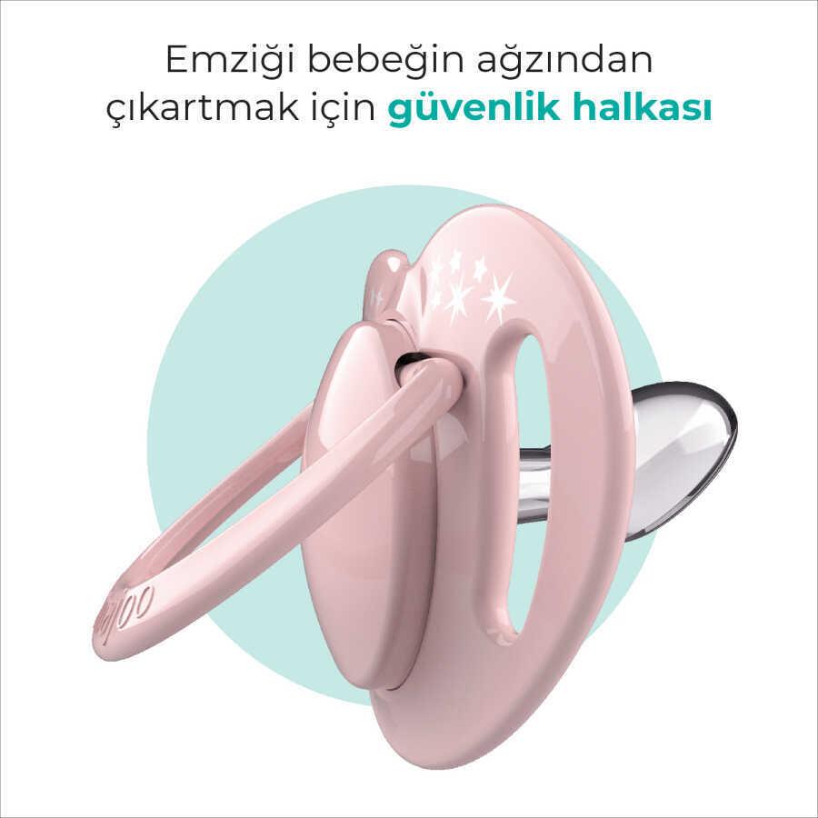 Mamajoo Ortodontik Emzik Seti 6 Ay+ Powder Pink | İkili, Silikon, Damaklı | Sterilizasyon & Saklama Kabı Hediyeli