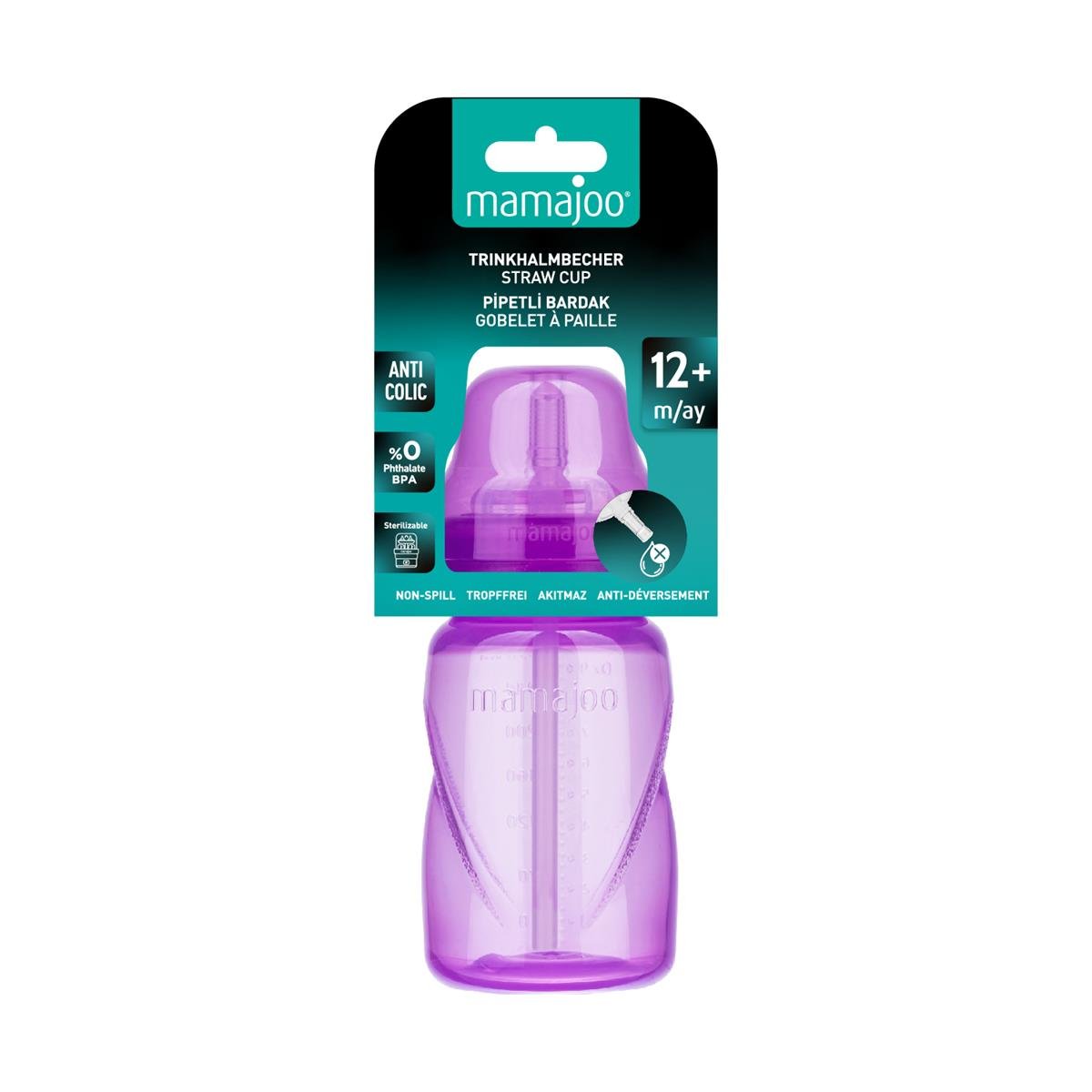 Mamajoo Pipetli Bardak 270 ml / Mor
