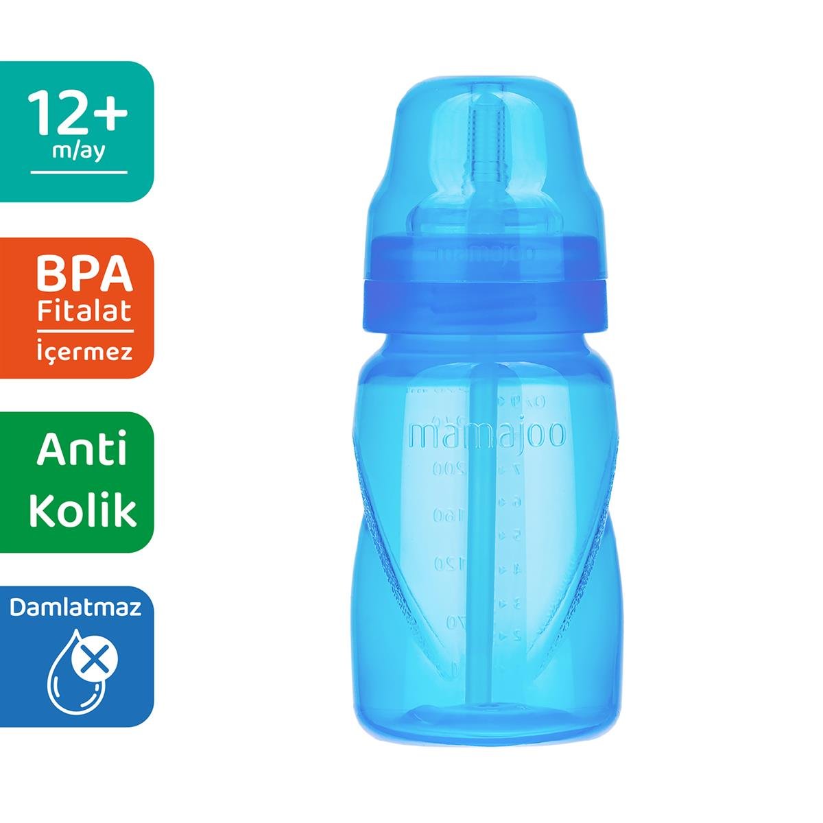Mamajoo Pipetli Bardak 270 ml / Mavi
