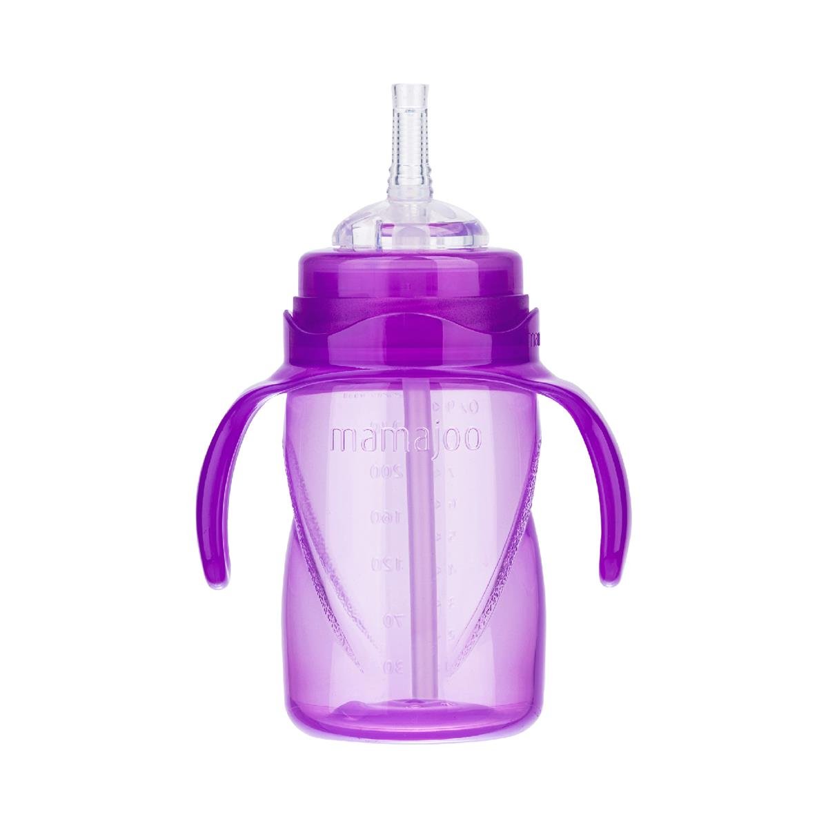 Mamajoo Pipetli Bardak 270 ml / Mor & Eğitici Bardak ve Biberon Kulpu 2'li Pembe / Mor