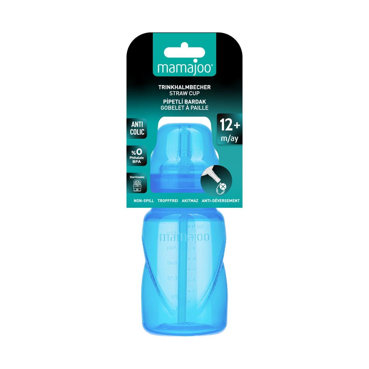 Mamajoo Pipetli Bardak 270 ml / Mavi