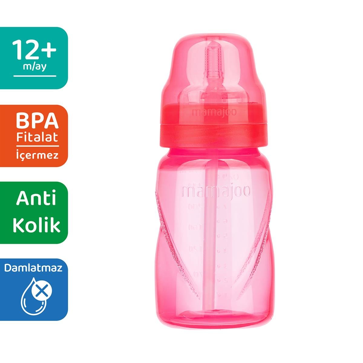 Mamajoo Pipetli Bardak 270 ml / Pembe
