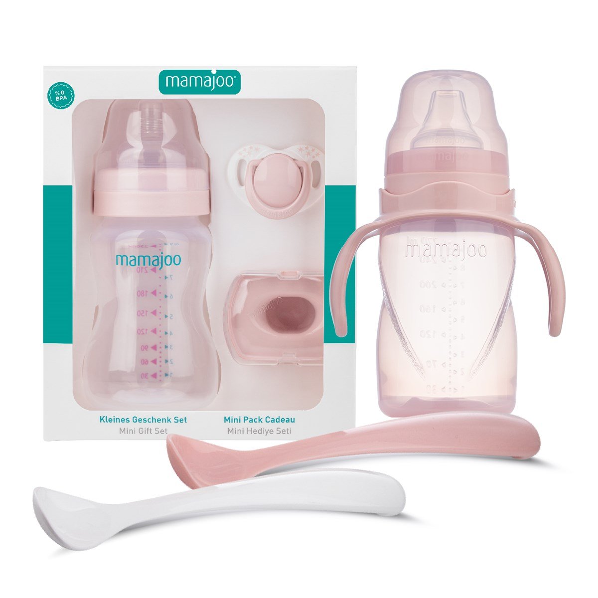Mamajoo Powder Biberon Seti 250ml / Powder Pink