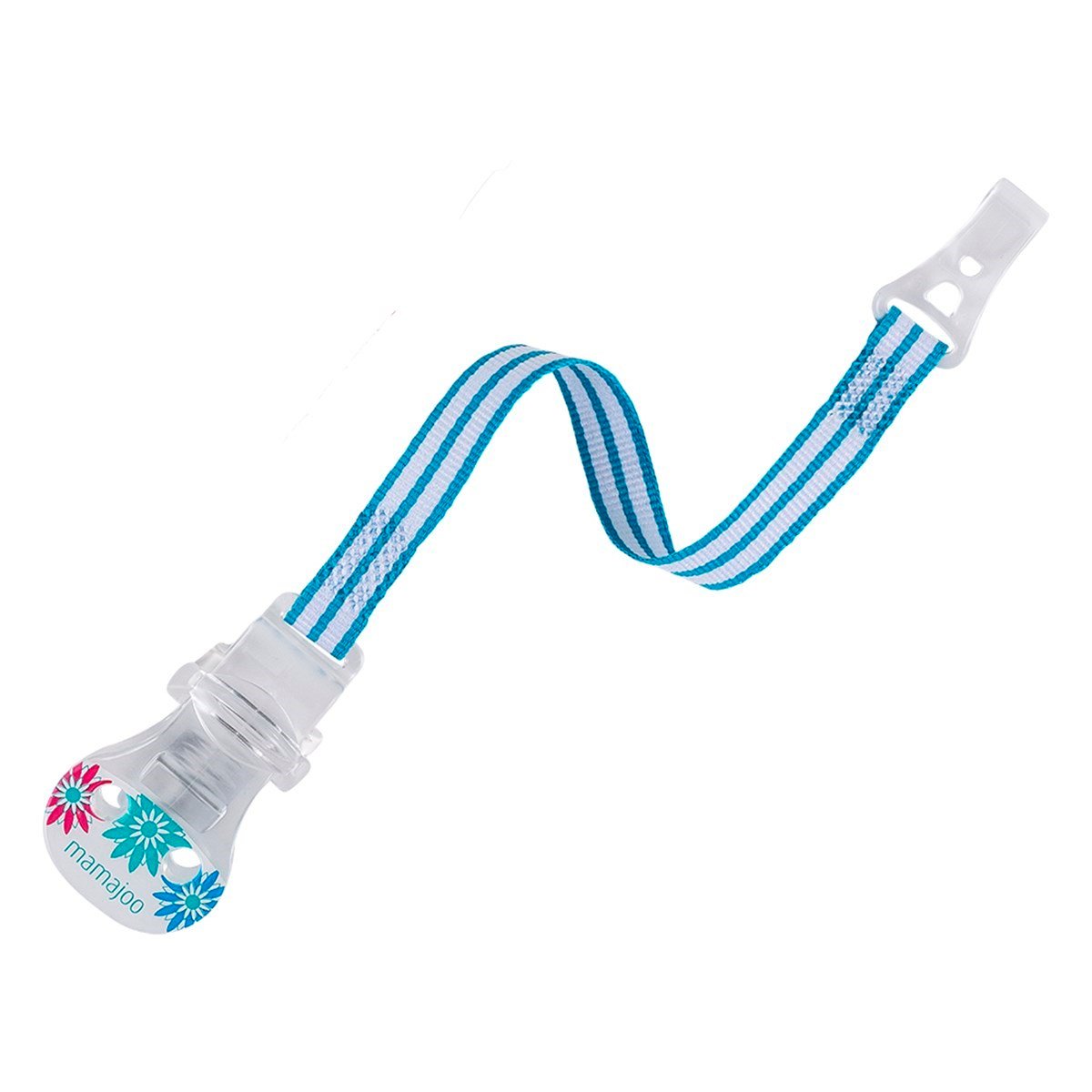 Mamajoo Saklama Kutulu Desenli Ortodontik Silikon Emzik & Emzik Askısı 0 ay+ / Mavi Fil