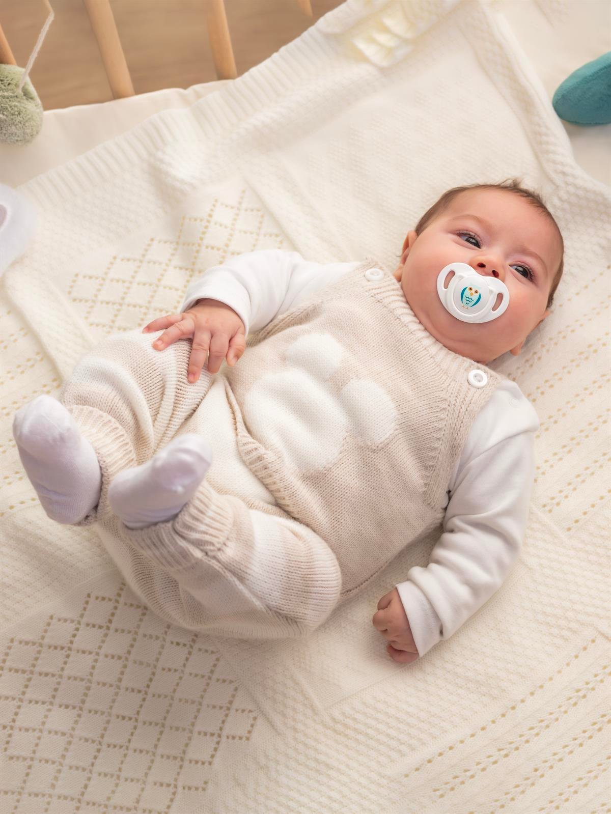 Mamajoo Silikon Ortodontik İkili Emzik Beyaz Baykuş / 0 ay +