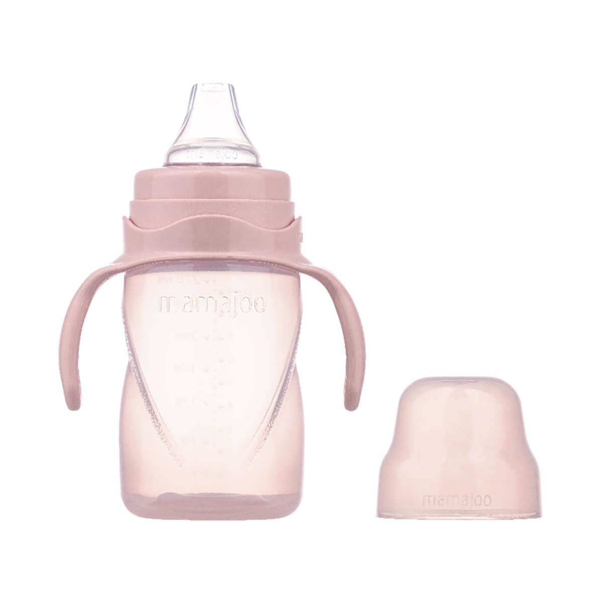Mamajoo Silver Biberon 150 ml & Kulplu Eğitici Bardak 270 ml / Powder Pink