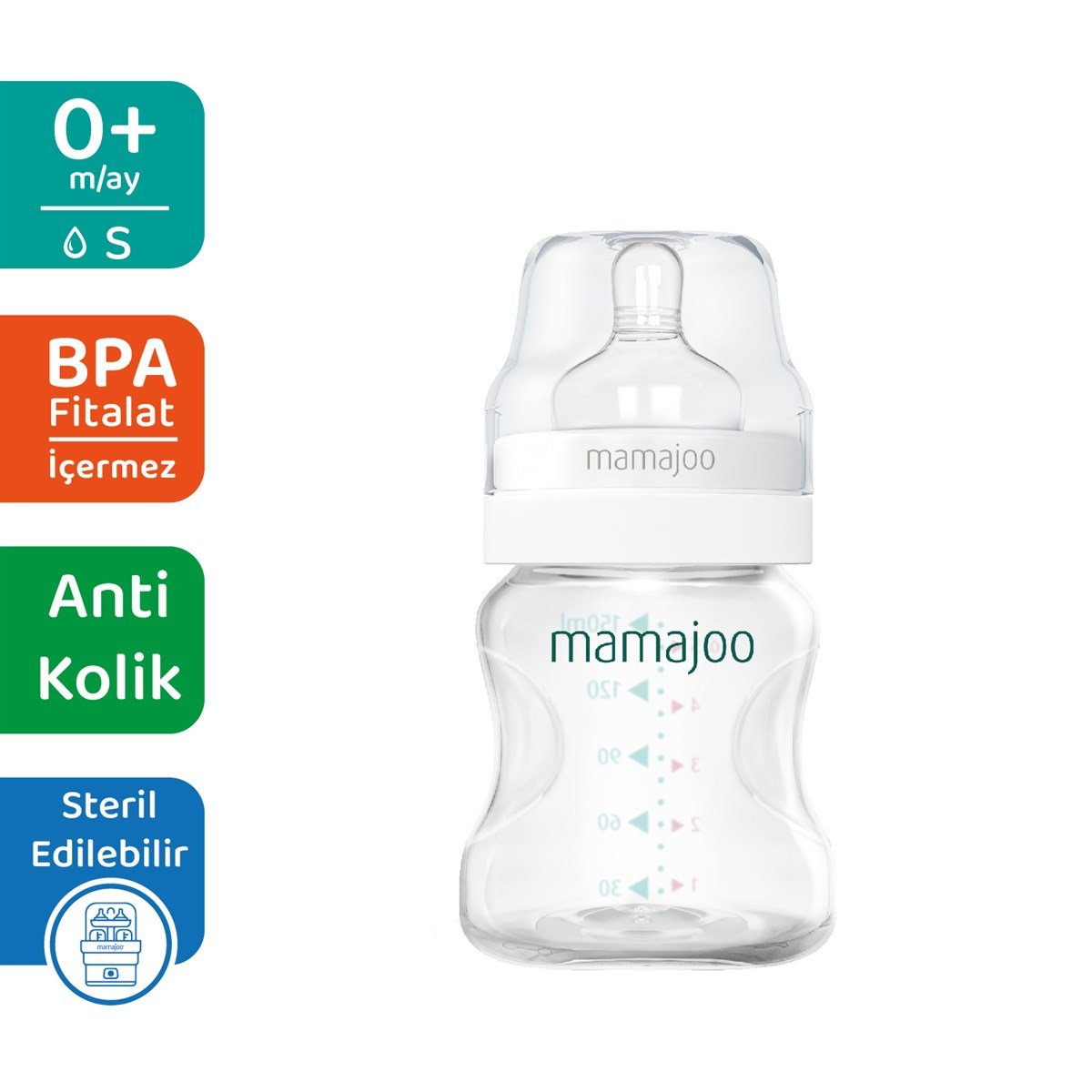 Mamajoo Silver Biberon 150ml
