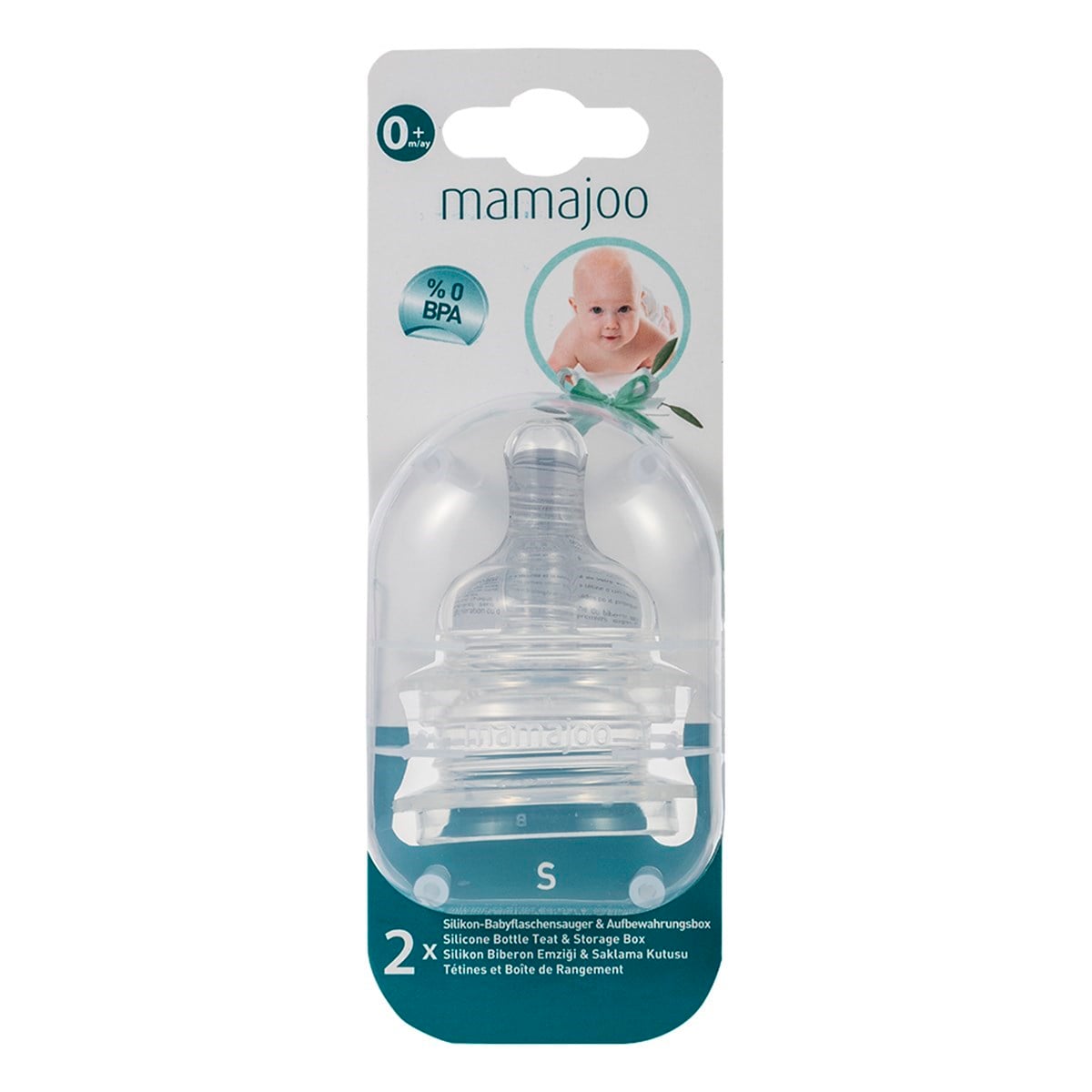 Mamajoo Silver Biberon 250ml & Yedek İkili Biberon Emziği No.1 0 Ay+