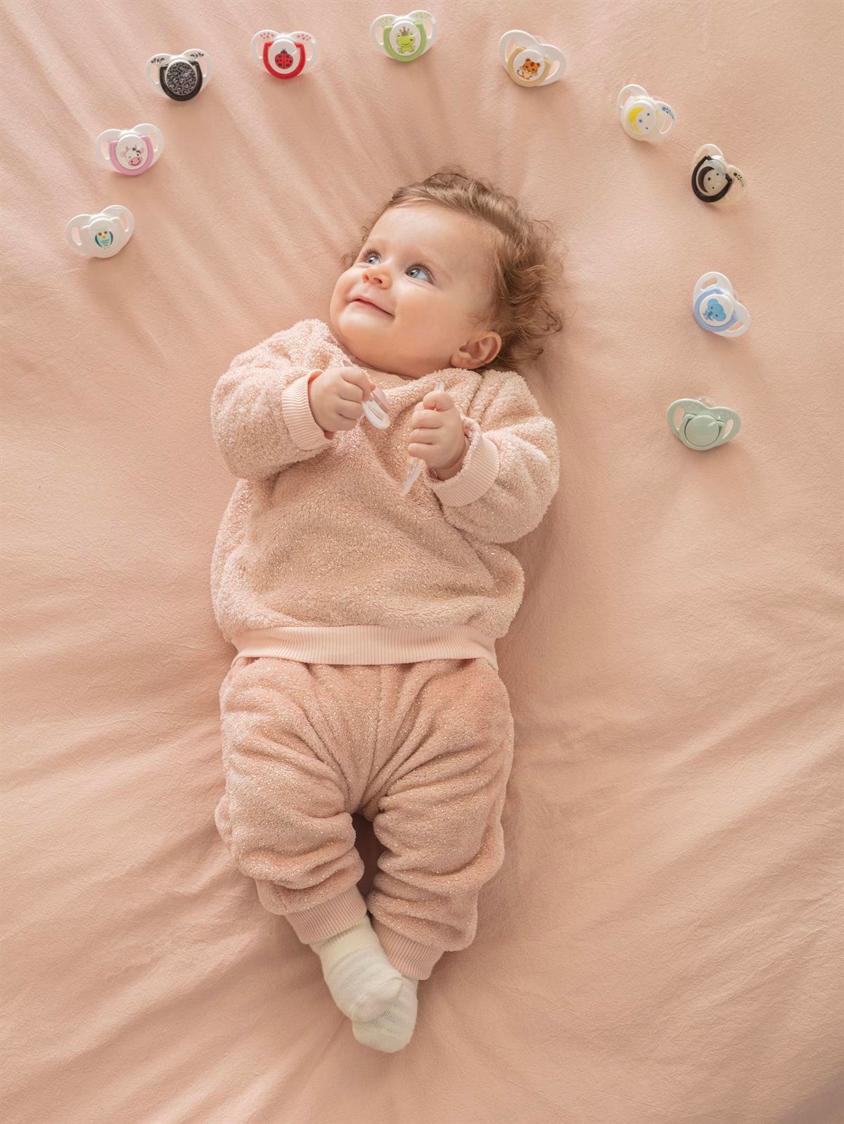 Mamajoo Sterilizasyon & Saklama Kutulu Powder Pink Desenli İkili Ortodontik Emzik / 6 Ay+