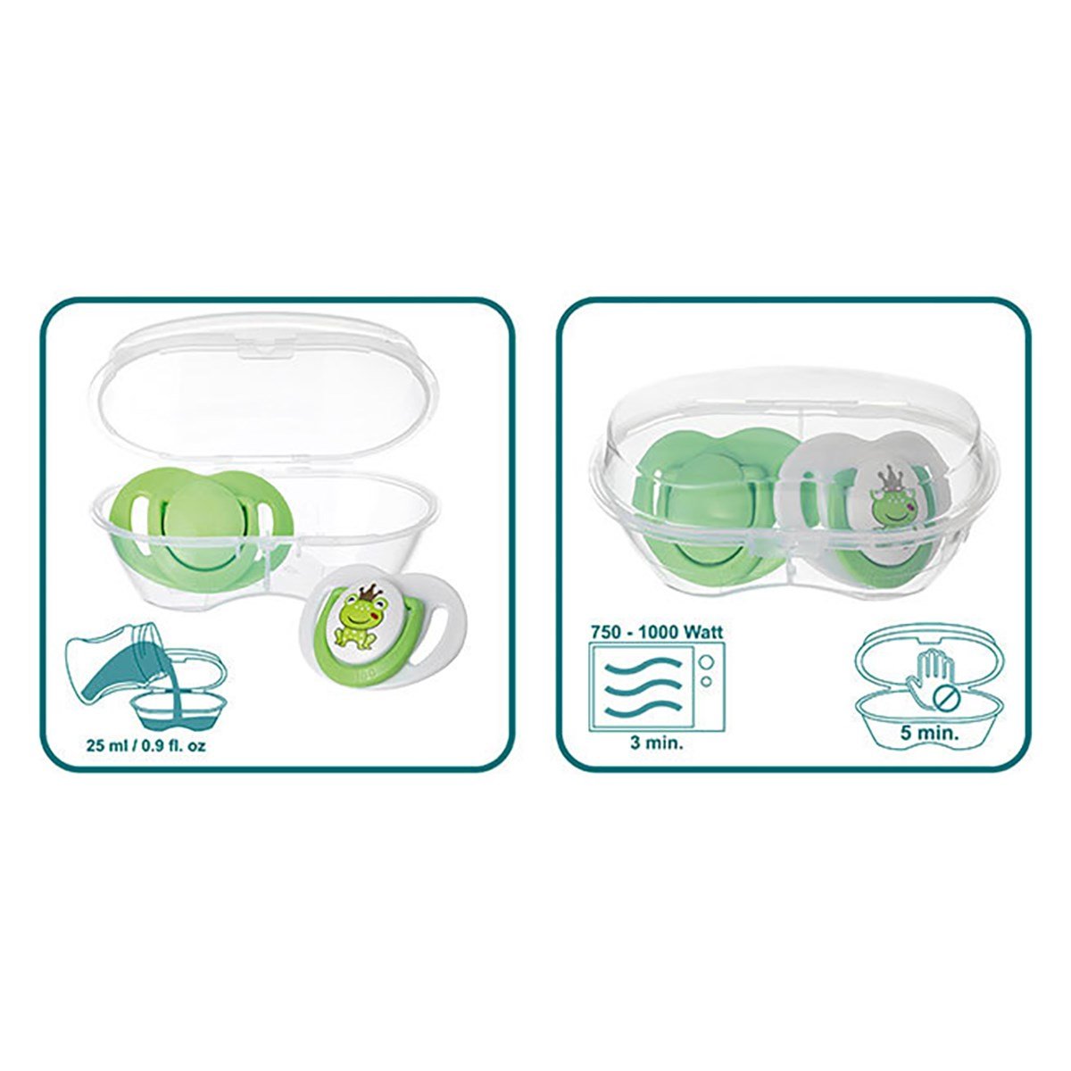 Mamajoo Sterilizasyon & Saklama Kutulu Silikon Ortodontik İkili Emzik Pembe İnek / 0 ay +