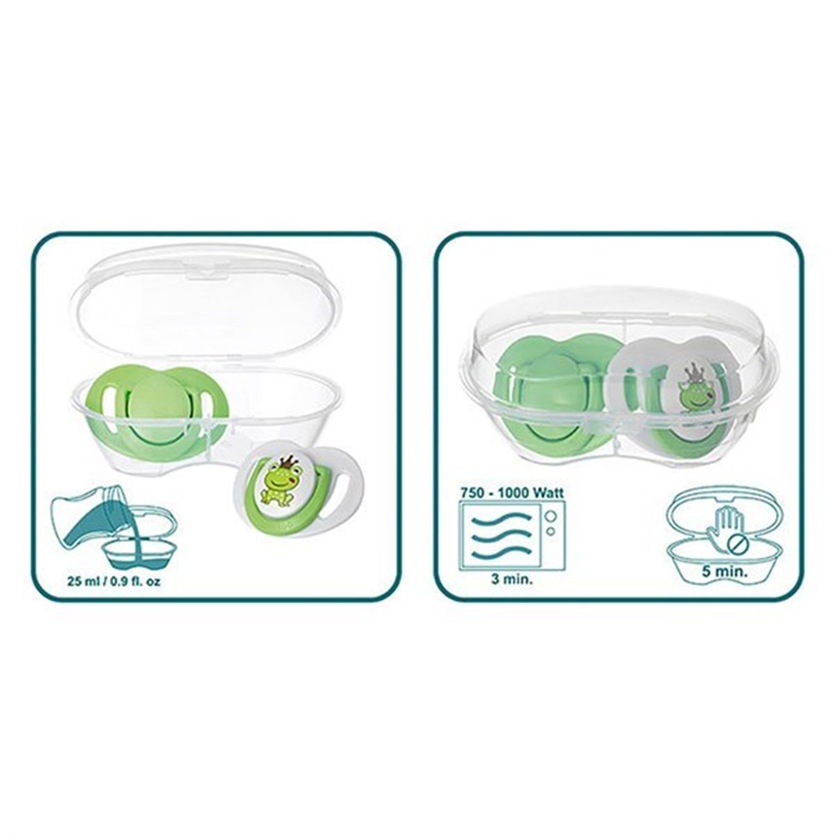 Mamajoo Sterilizasyon & Saklama Kutulu Silikon Ortodontik İkili Emzik Pembe İnek / 0 ay +