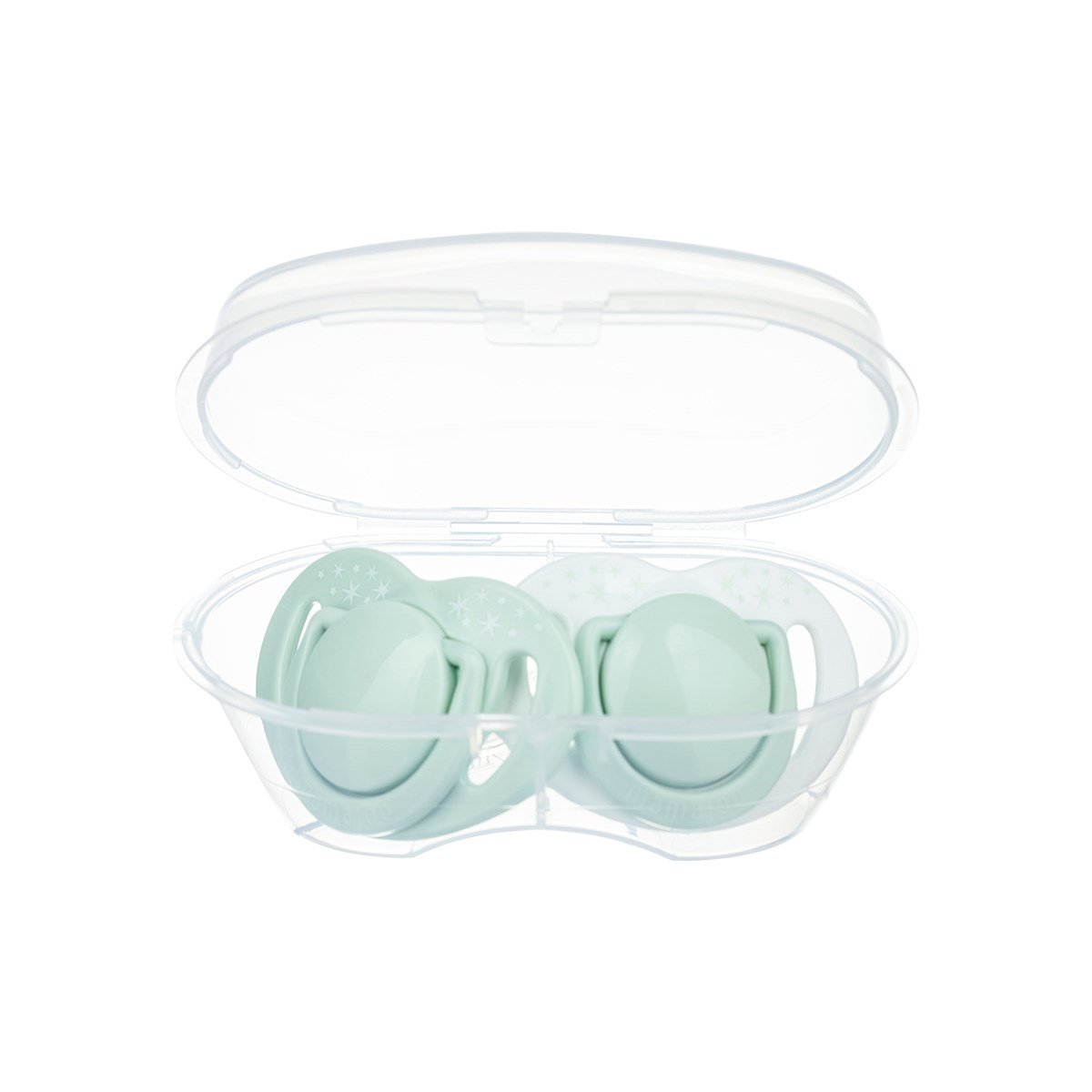 Mamajoo Sterilizasyon & Saklama Kutulu Silikon Ortodontik İkili Emzik Powder Green / 6 ay +