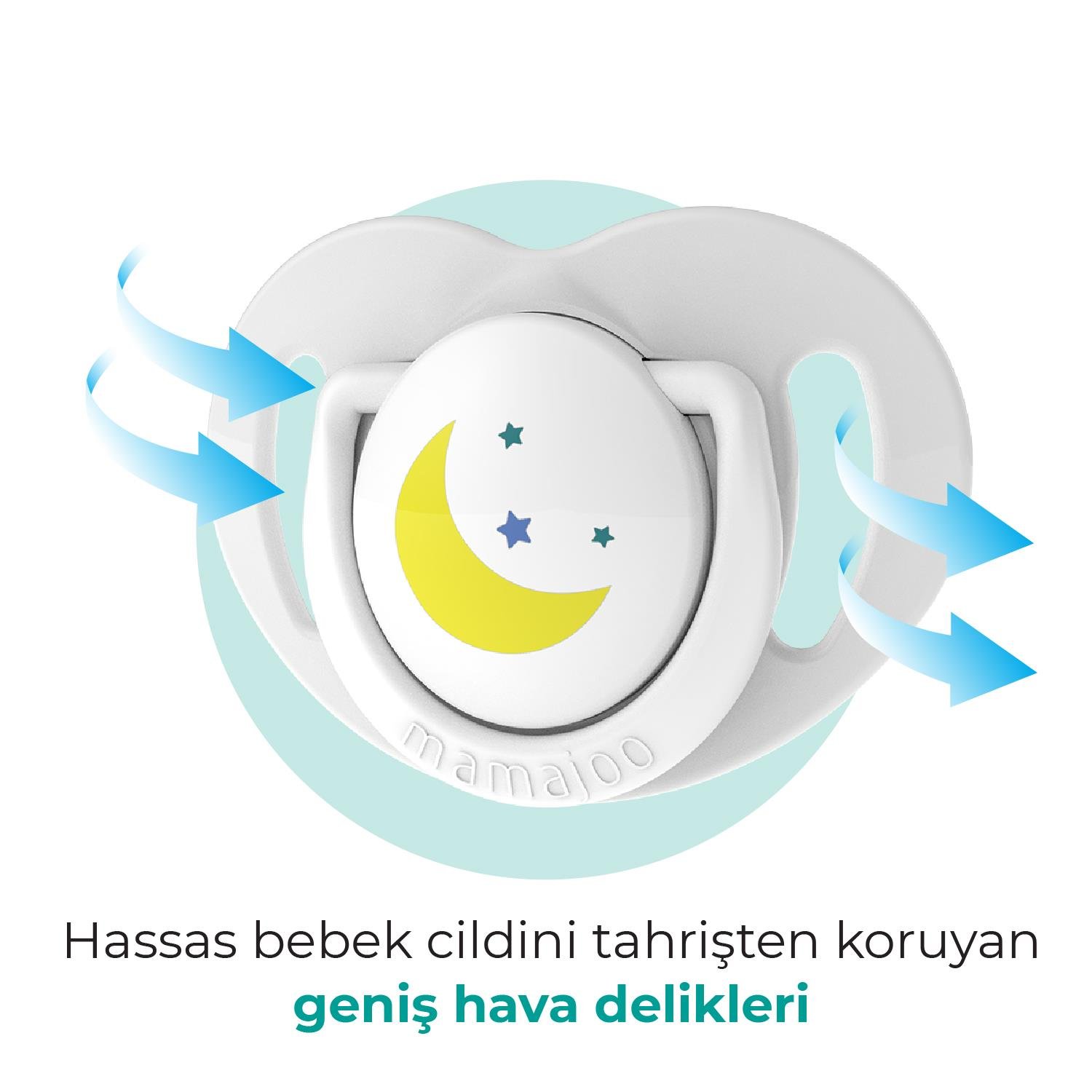 Mamajoo Tekli Desenli Emzik & Renkli Saklama Kutusu 6 ay+/ Gece