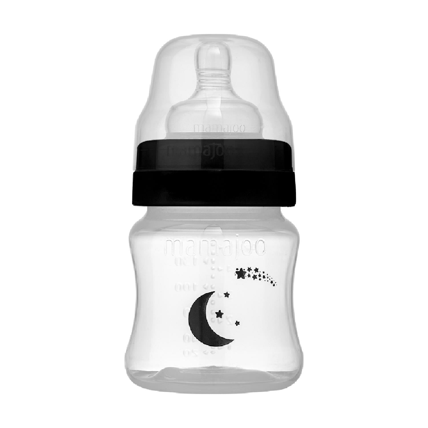 Mamajoo Yenidoğan Hediye Seti Black | Antikolik Biberon 150 ml ve Ortodontik Emzik & Saklama Kabı