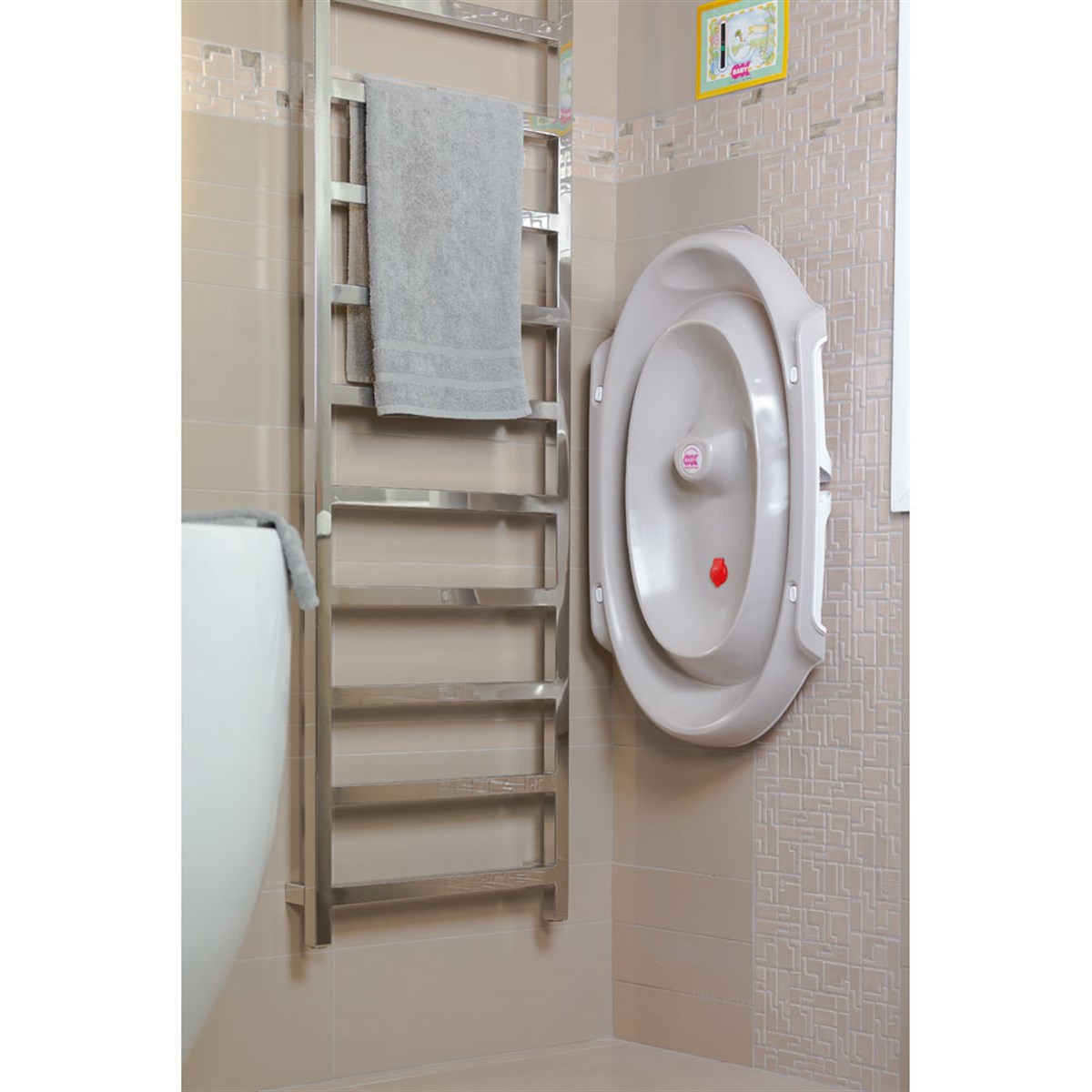 Okbaby Onda Slim Katlanır  Bebek Küveti / Beyaz
