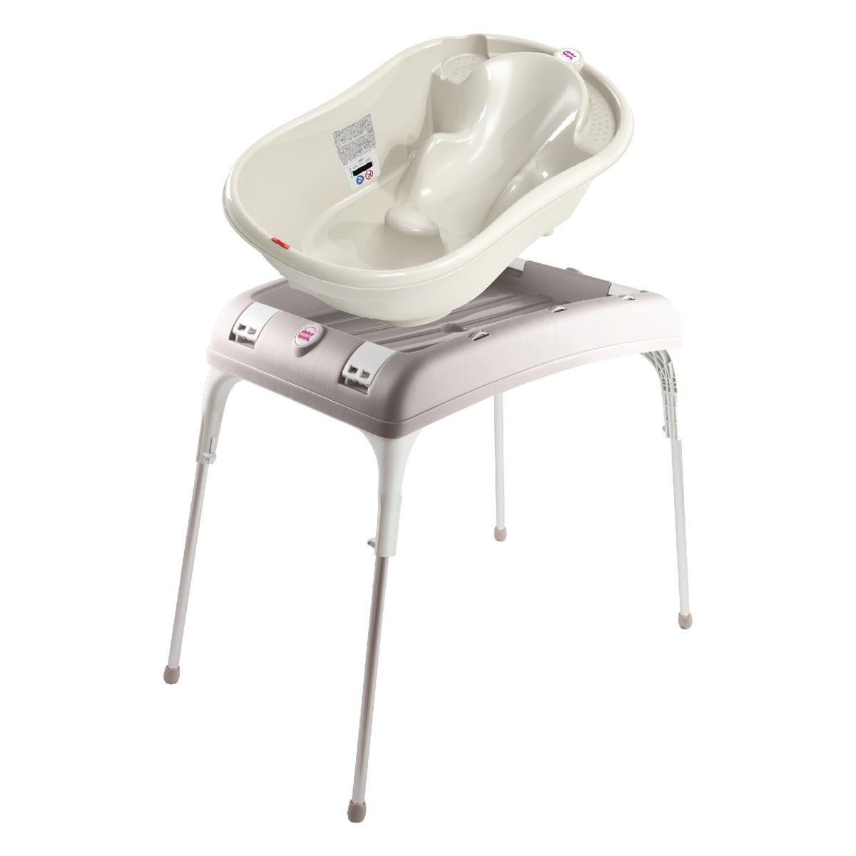 OKBaby Bebek Banyo Seti Onda Dijital Termometreli Çift Yönlü Bebek Küveti K. Beyaz & Bebek Küvet Taşıyıcı