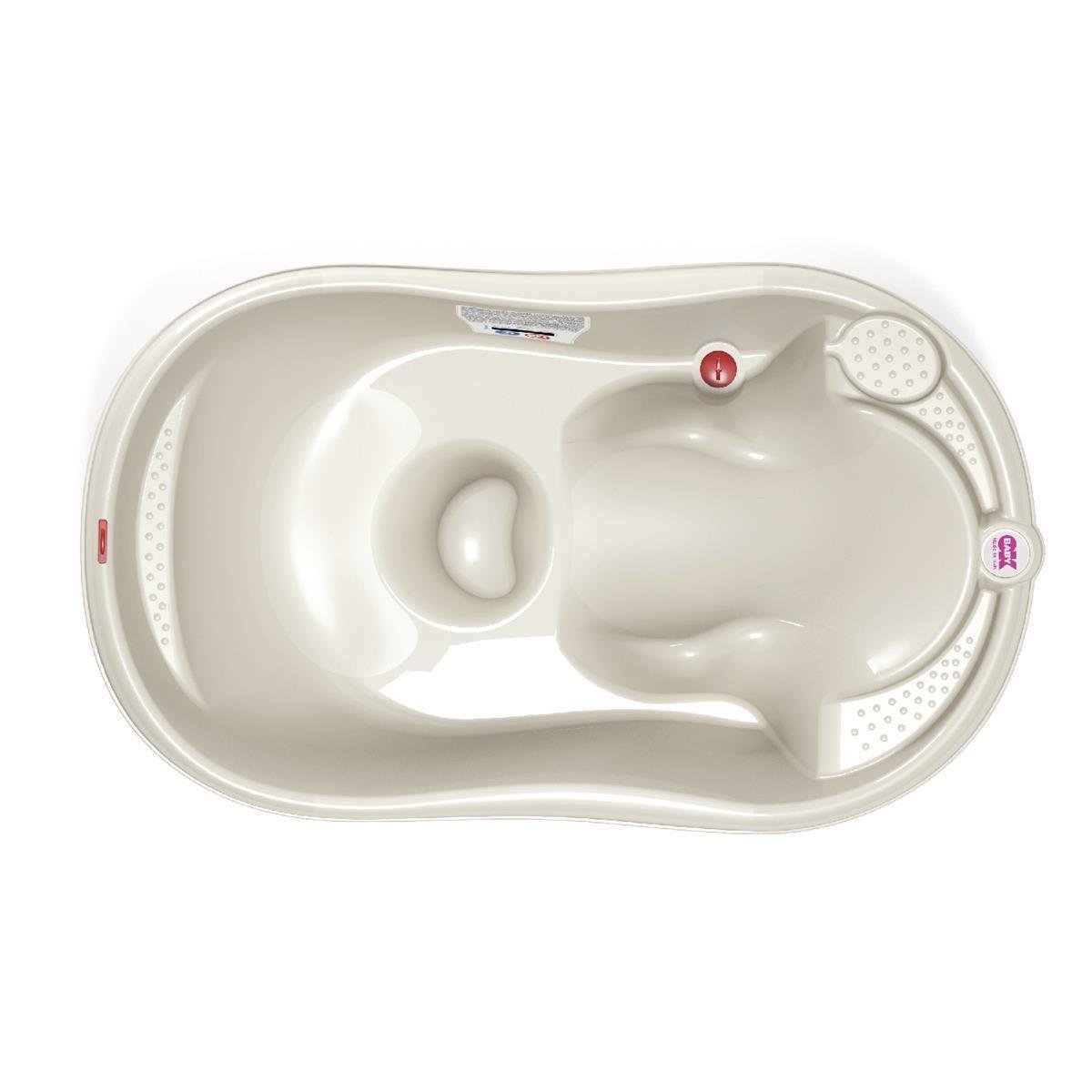 OKBaby Bebek Banyo Seti Onda Dijital Termometreli Çift Yönlü Bebek Küveti K. Beyaz & Bebek Küvet Taşıyıcı