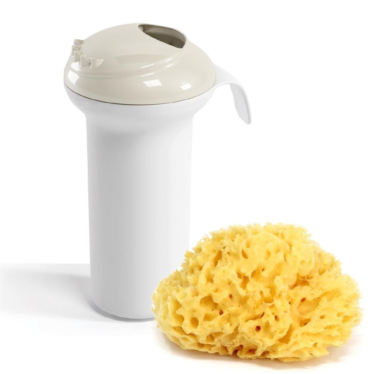 OKBaby Bebek Banyo Seti Splash Bebek Duşu K. Beyaz & Doğal Banyo Süngeri No:12 | Orta