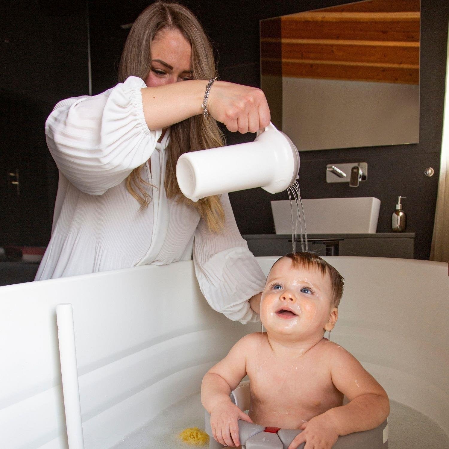 OKBaby Bebek Banyo Seti Splash Bebek Duşu + Hippo Duş Şapkası A.Gri