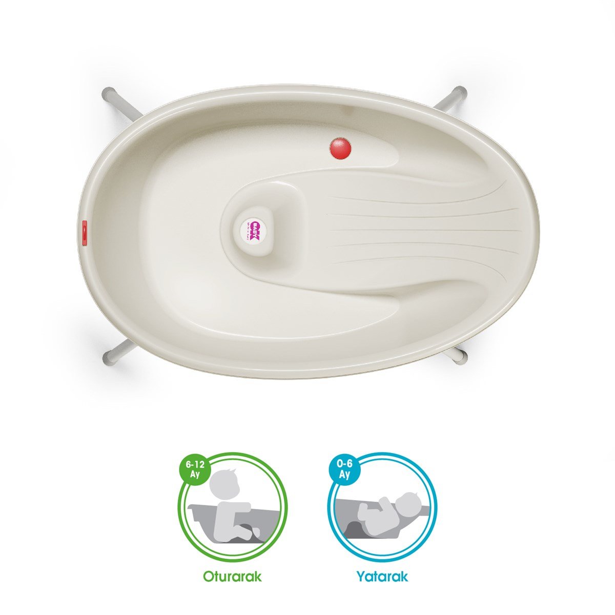 OkBaby Bella Çift Yönlü Banyo Küveti & Küvet Taşıyıcı  0-12 ay / Beyaz