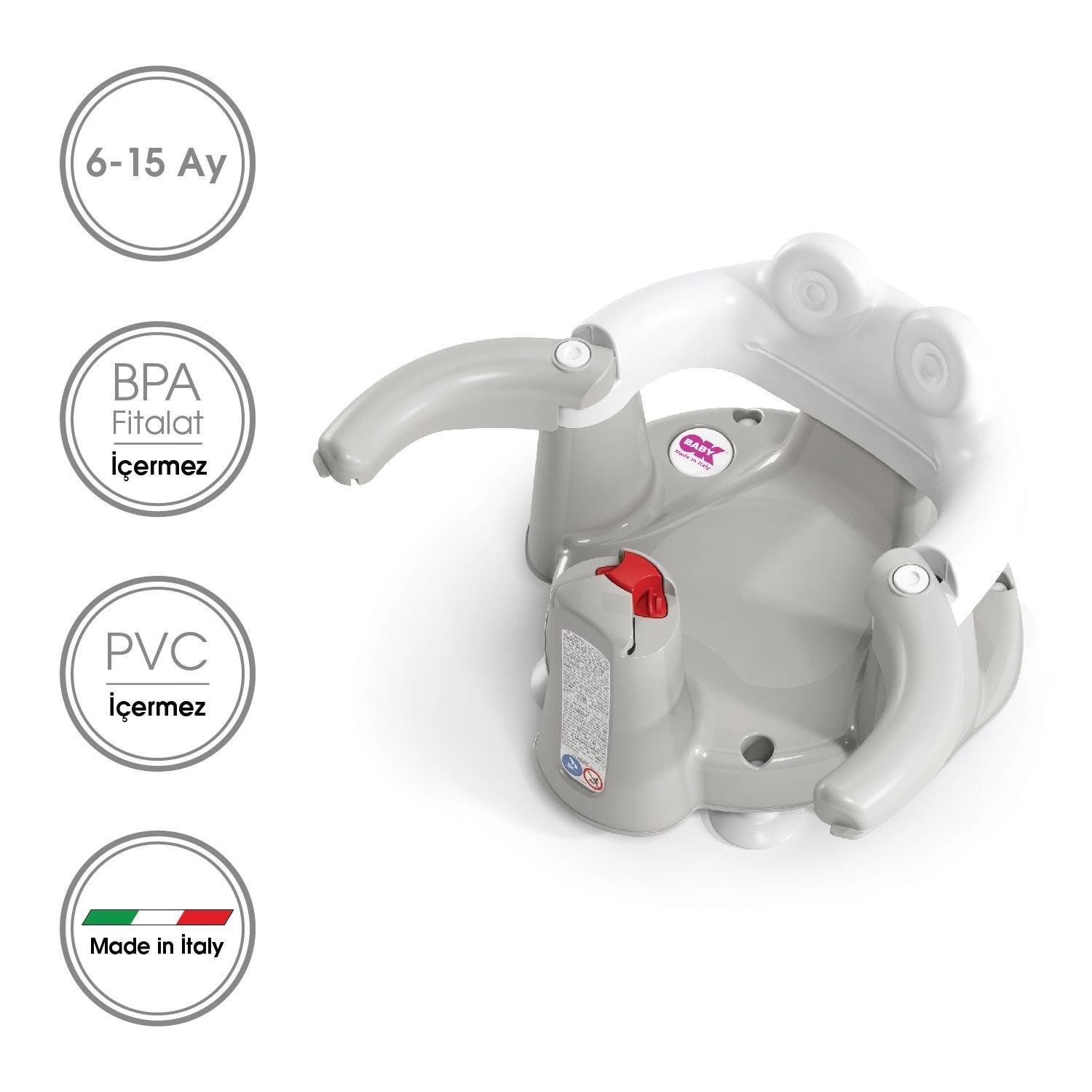 OKBaby Crab Bebek Banyo Seti 3 Parça Açık Gri