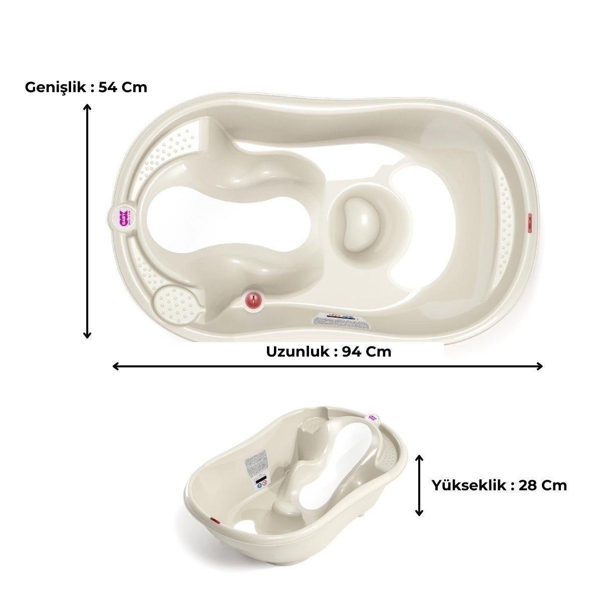 OKBaby Onda Evol Bebek Banyo Seti 3 Parça Kırık Beyaz