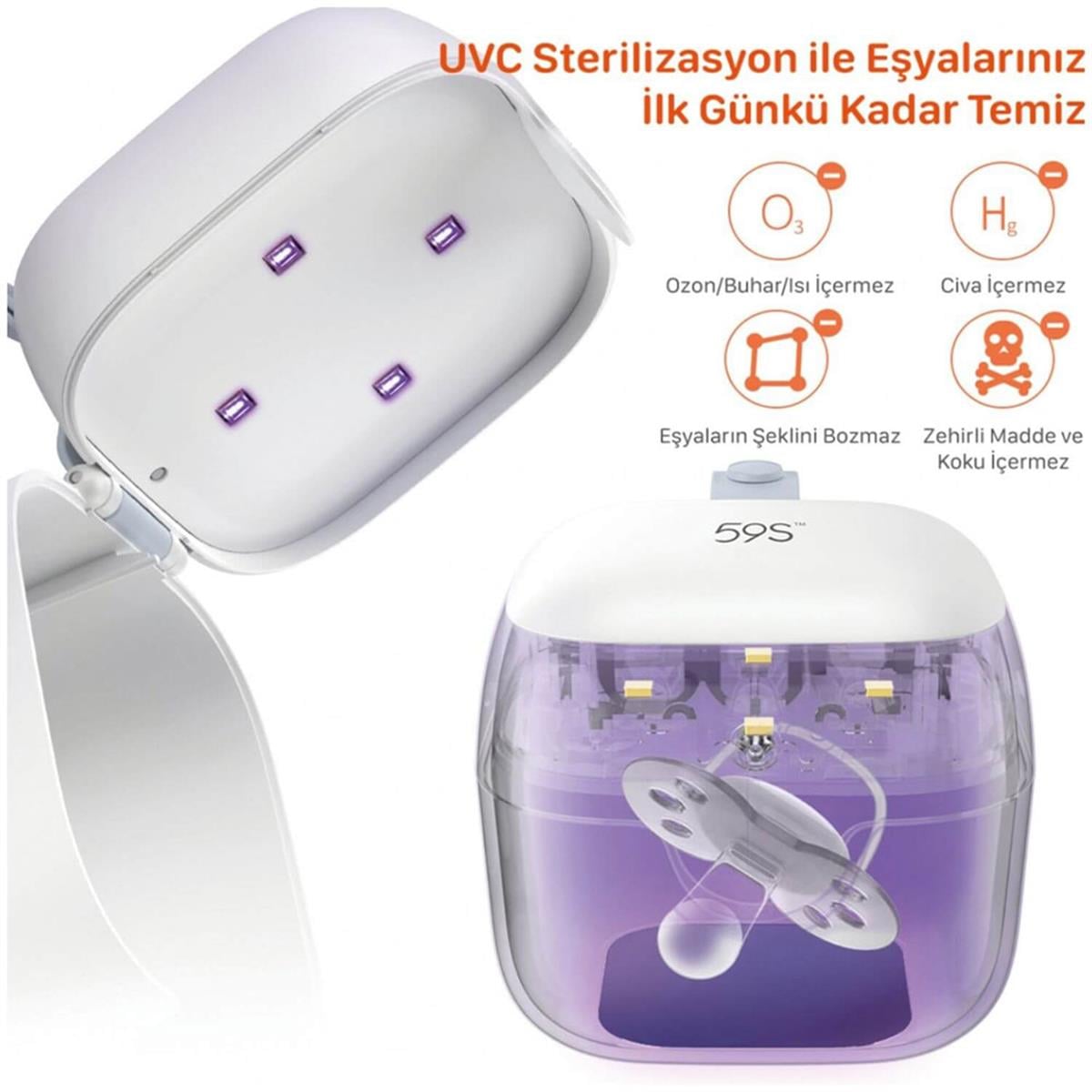 59S S6 Ultraviyole-C Led Mini Bebek Sterilizasyon Kutusu