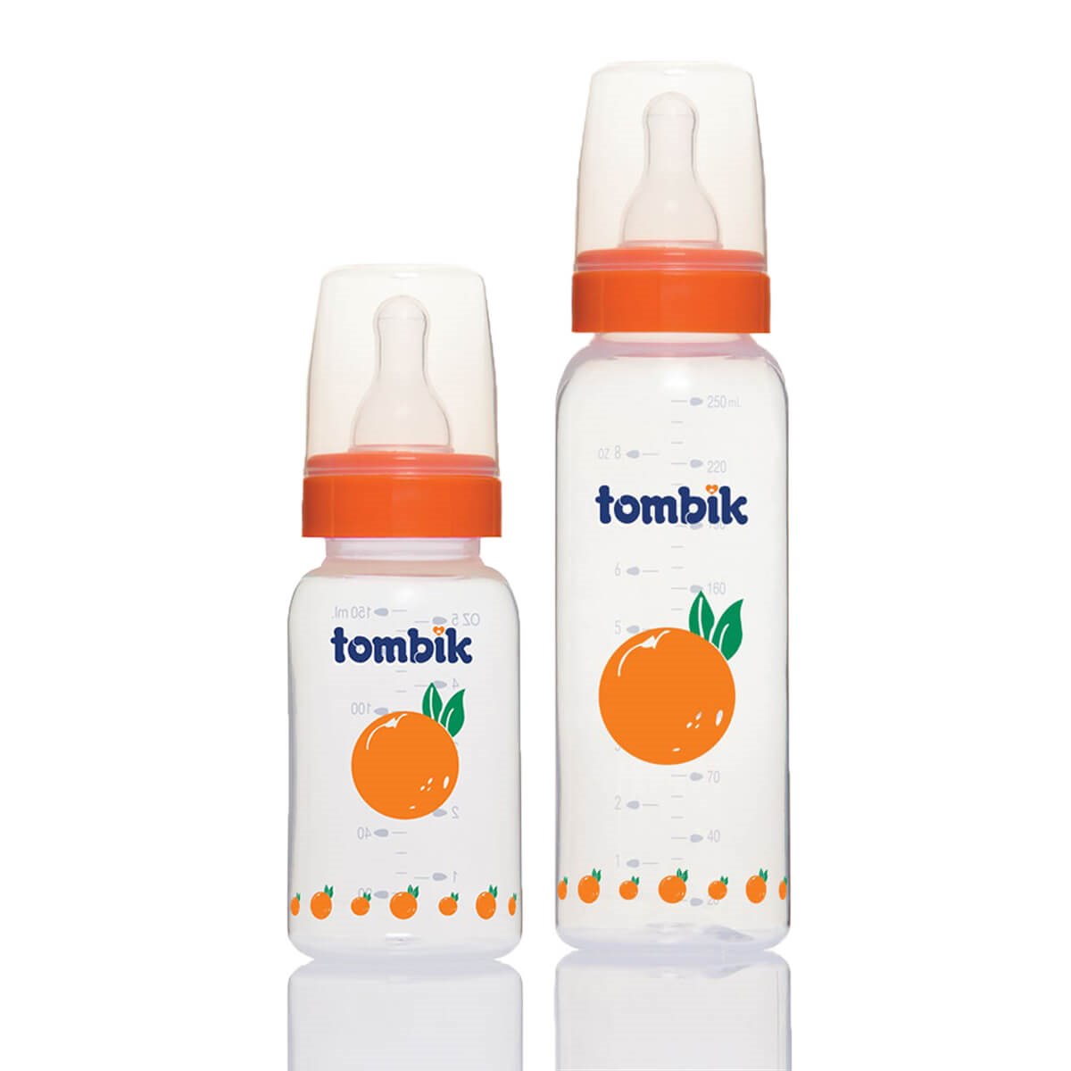 Tombik Meyve Serisi İkili PP Biberon Seti 150ml + 250ml / Portakal
